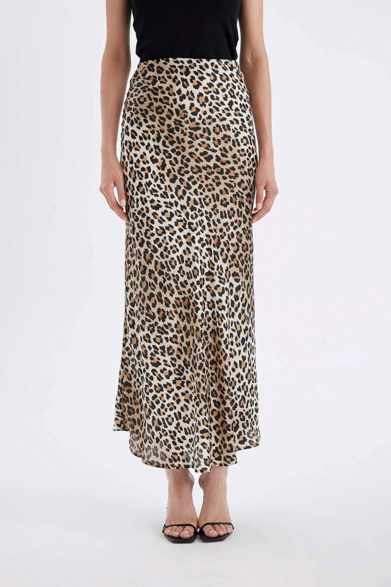 Straight Fit Satin Normal Waist Maxi Skirt