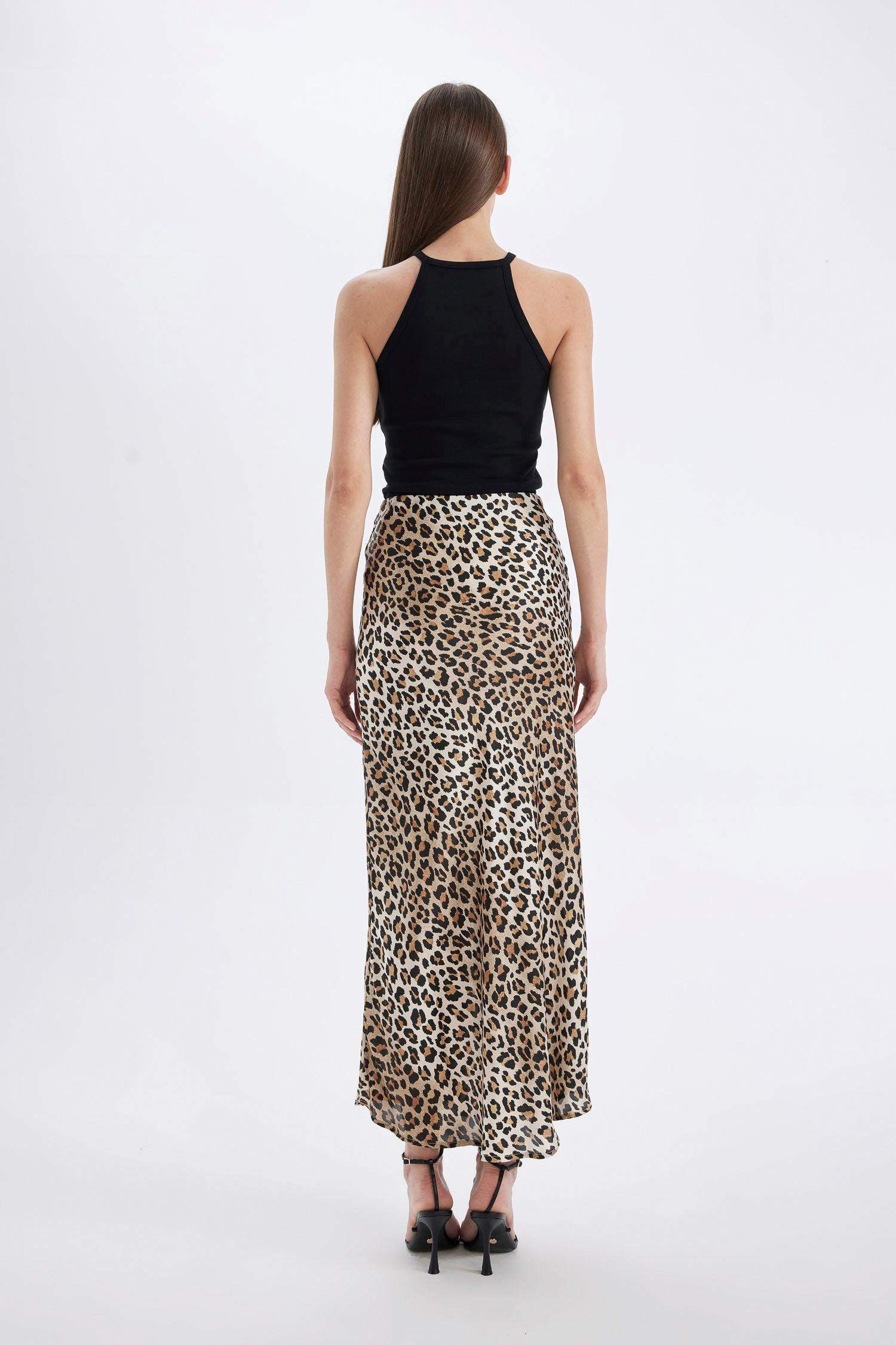 Straight Fit Satin Normal Waist Maxi Skirt
