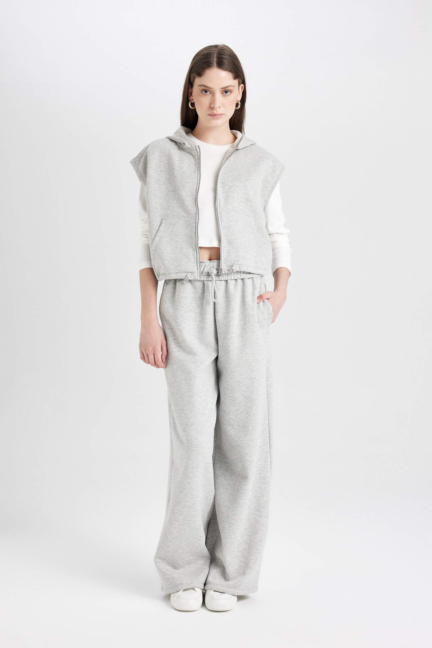 Back to School Loose Fit Zippered Sweatshirt Cardigan