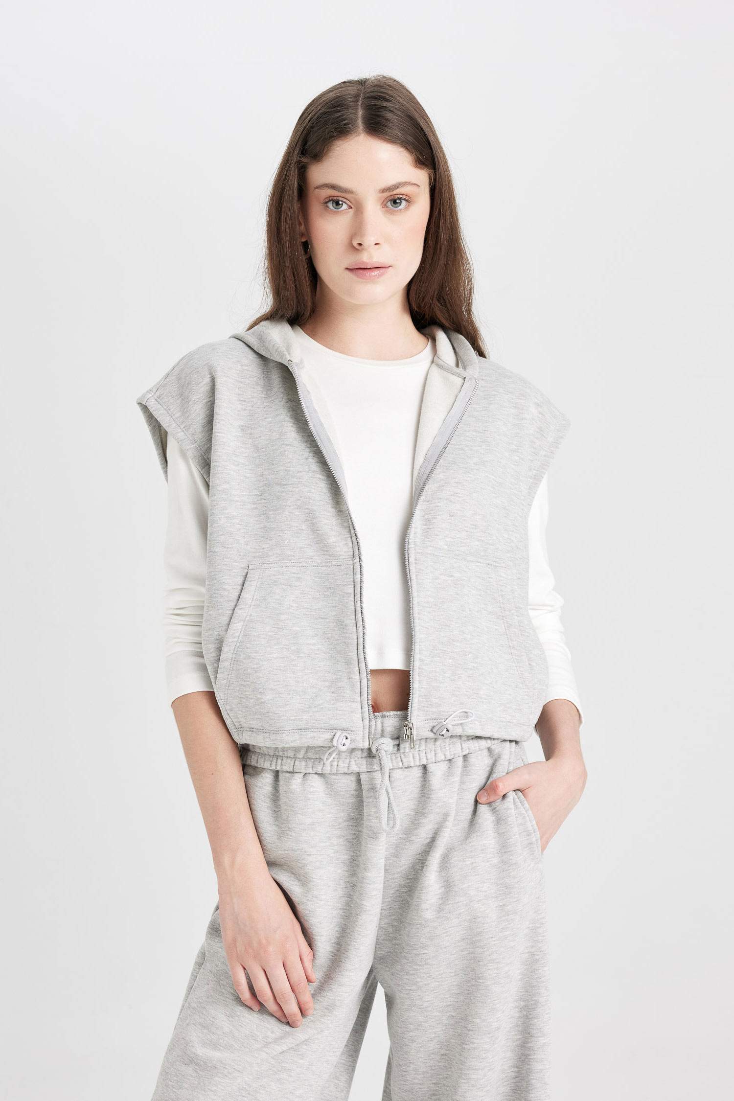 Back to School Loose Fit Zippered Sweatshirt Cardigan