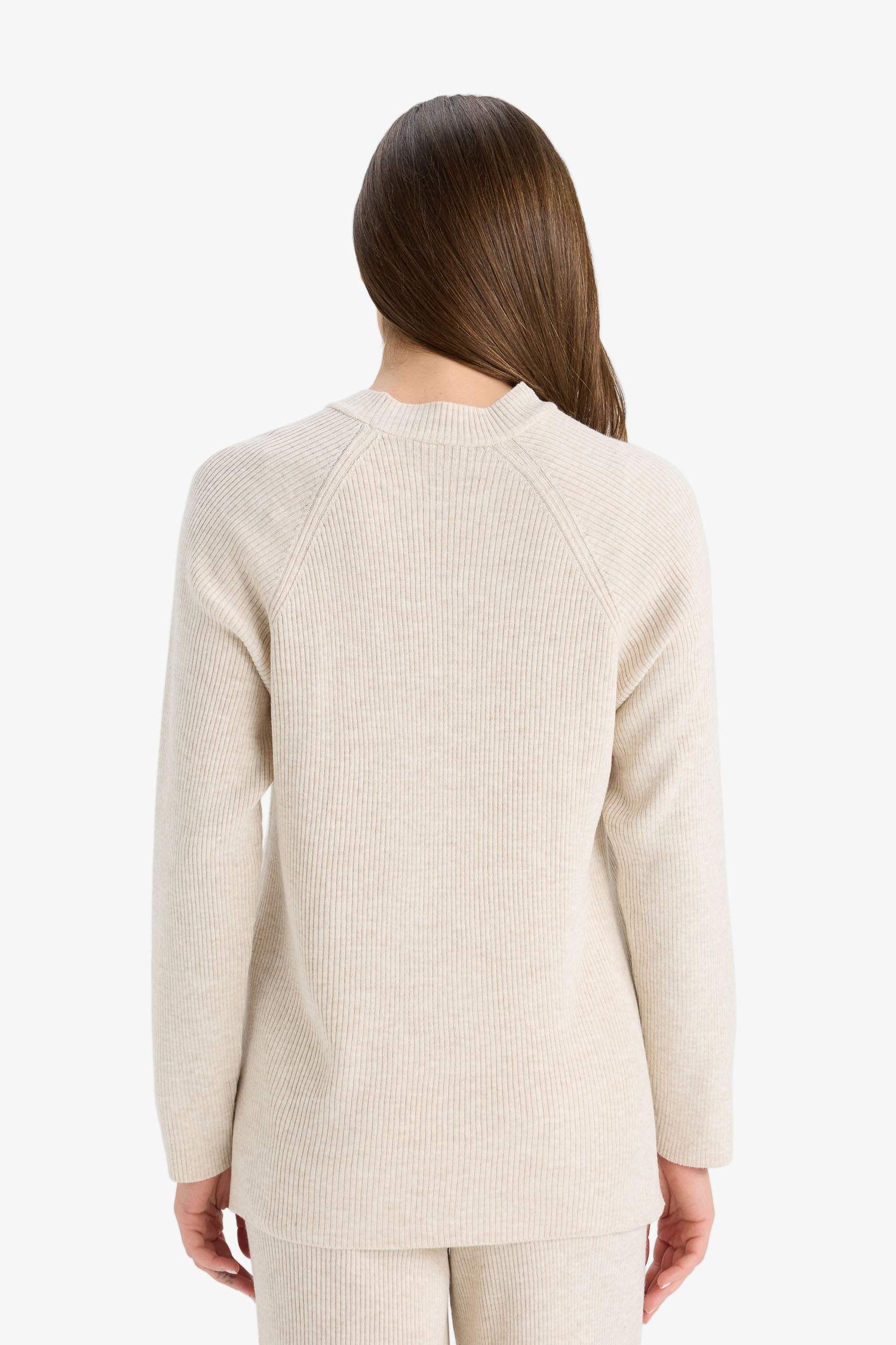 Regular Fit Bisiklet Yaka Basic Düz Triko Kazak