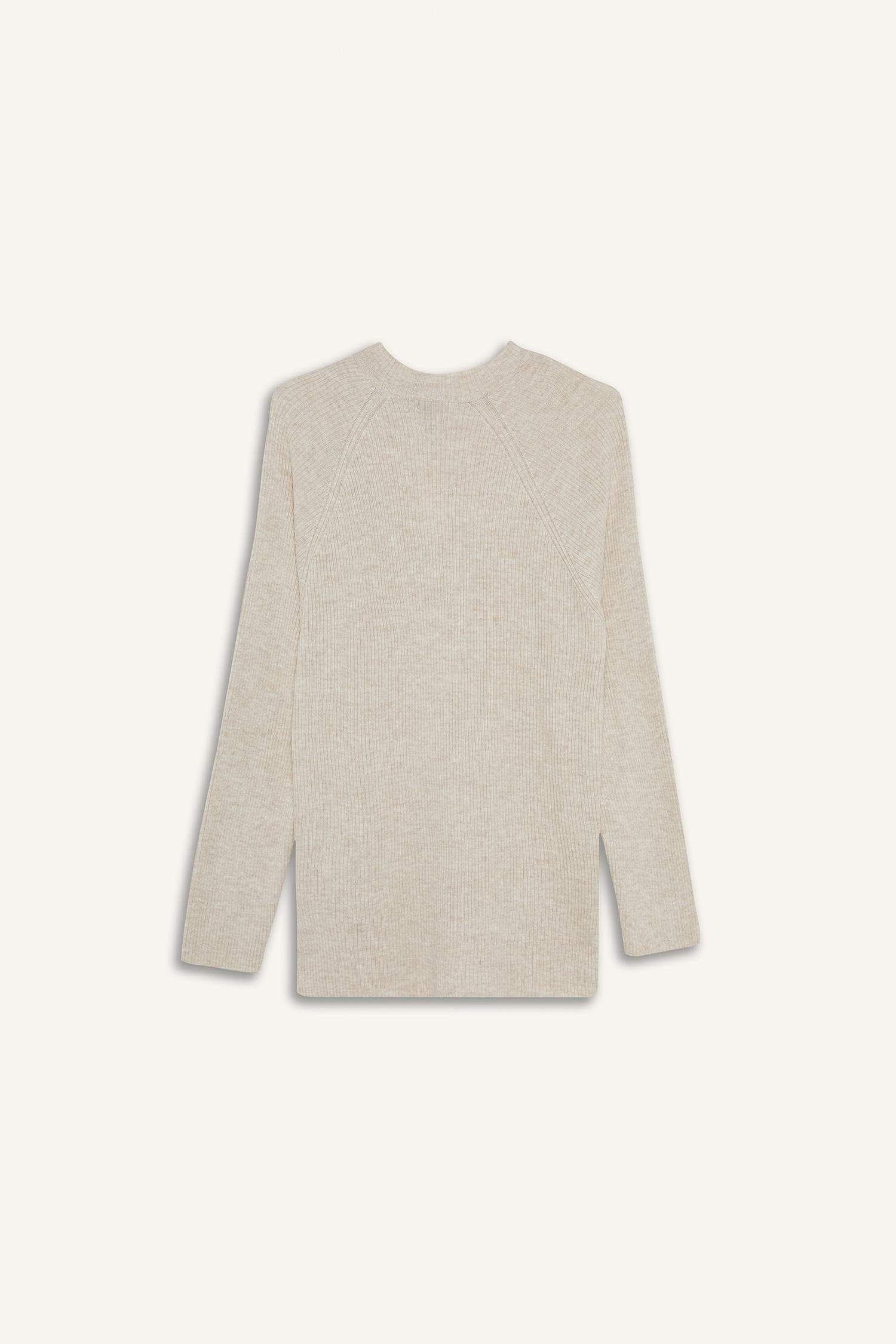 Regular Fit Bisiklet Yaka Basic Düz Triko Kazak