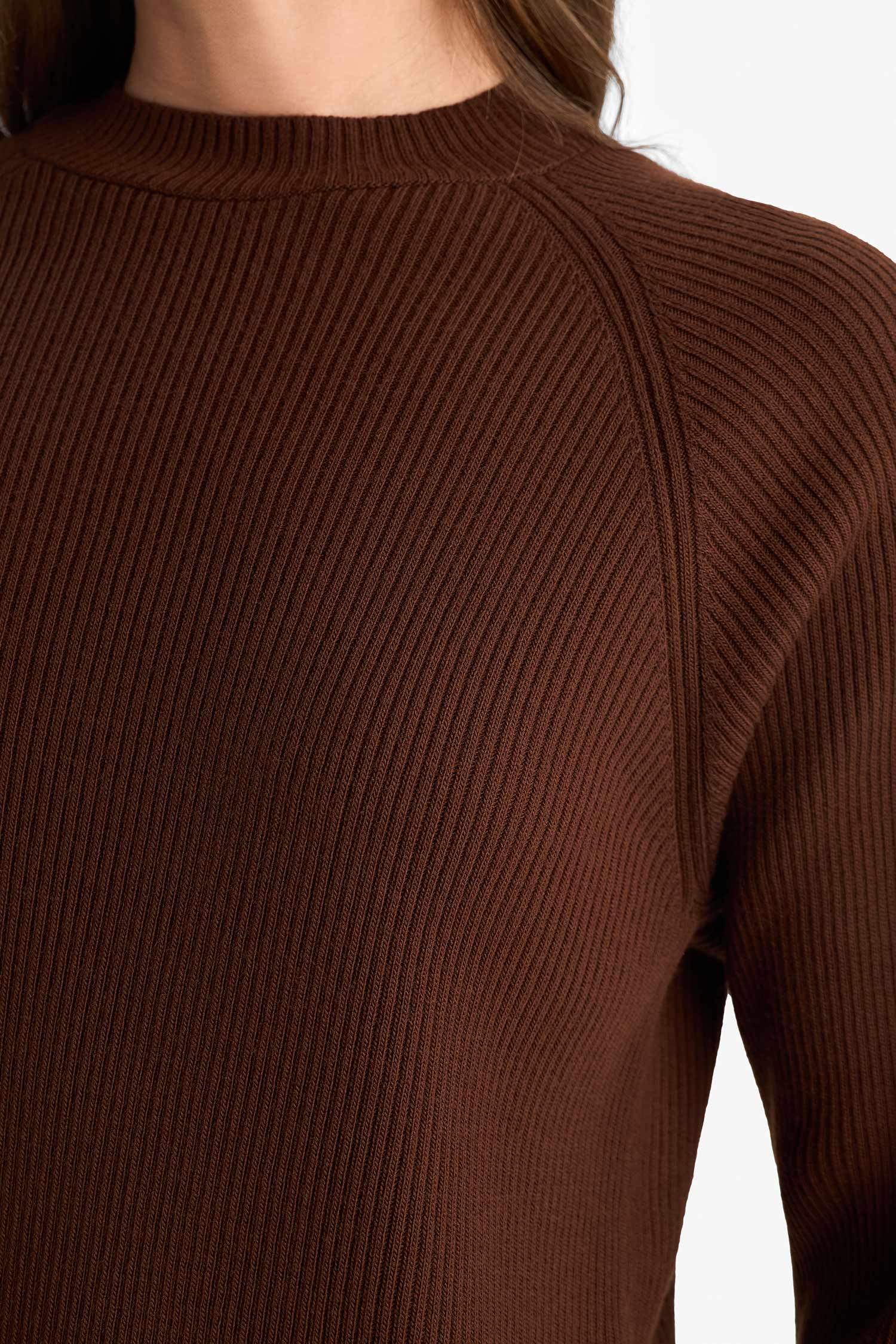 Regular Fit Bisiklet Yaka Basic Düz Triko Kazak