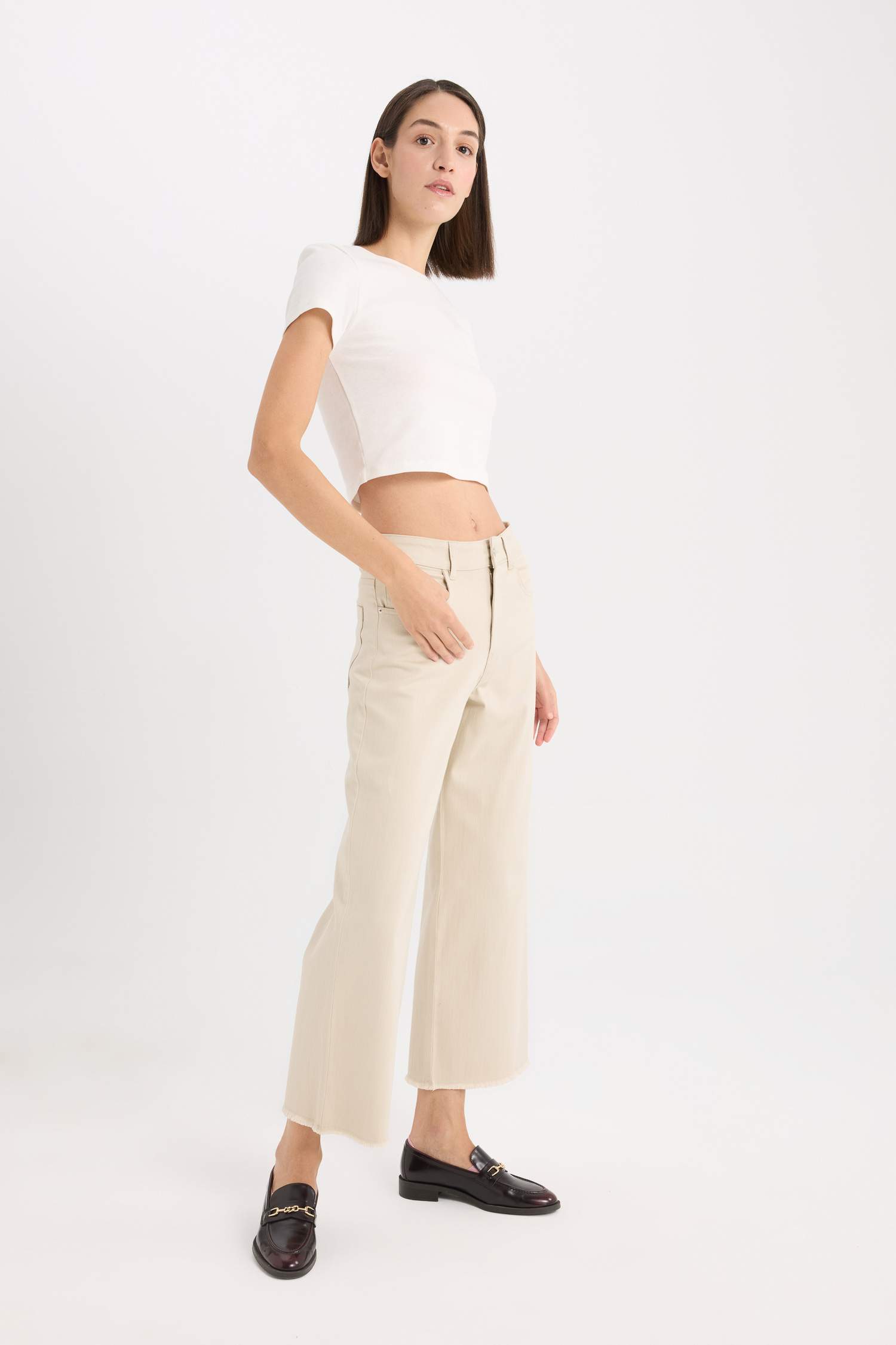 سروال جبردين كولوت فيت وايد ليج