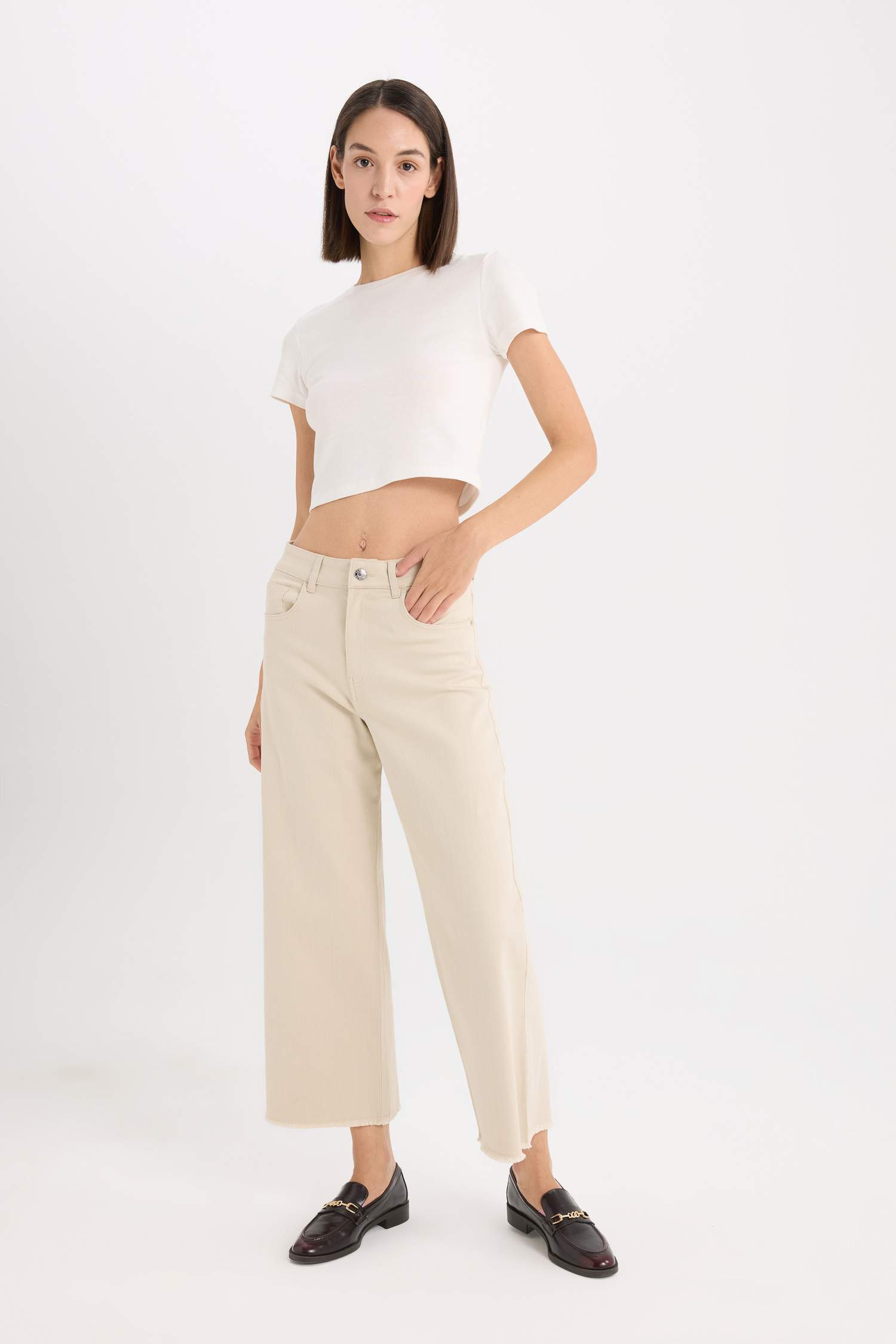 سروال جبردين كولوت فيت وايد ليج