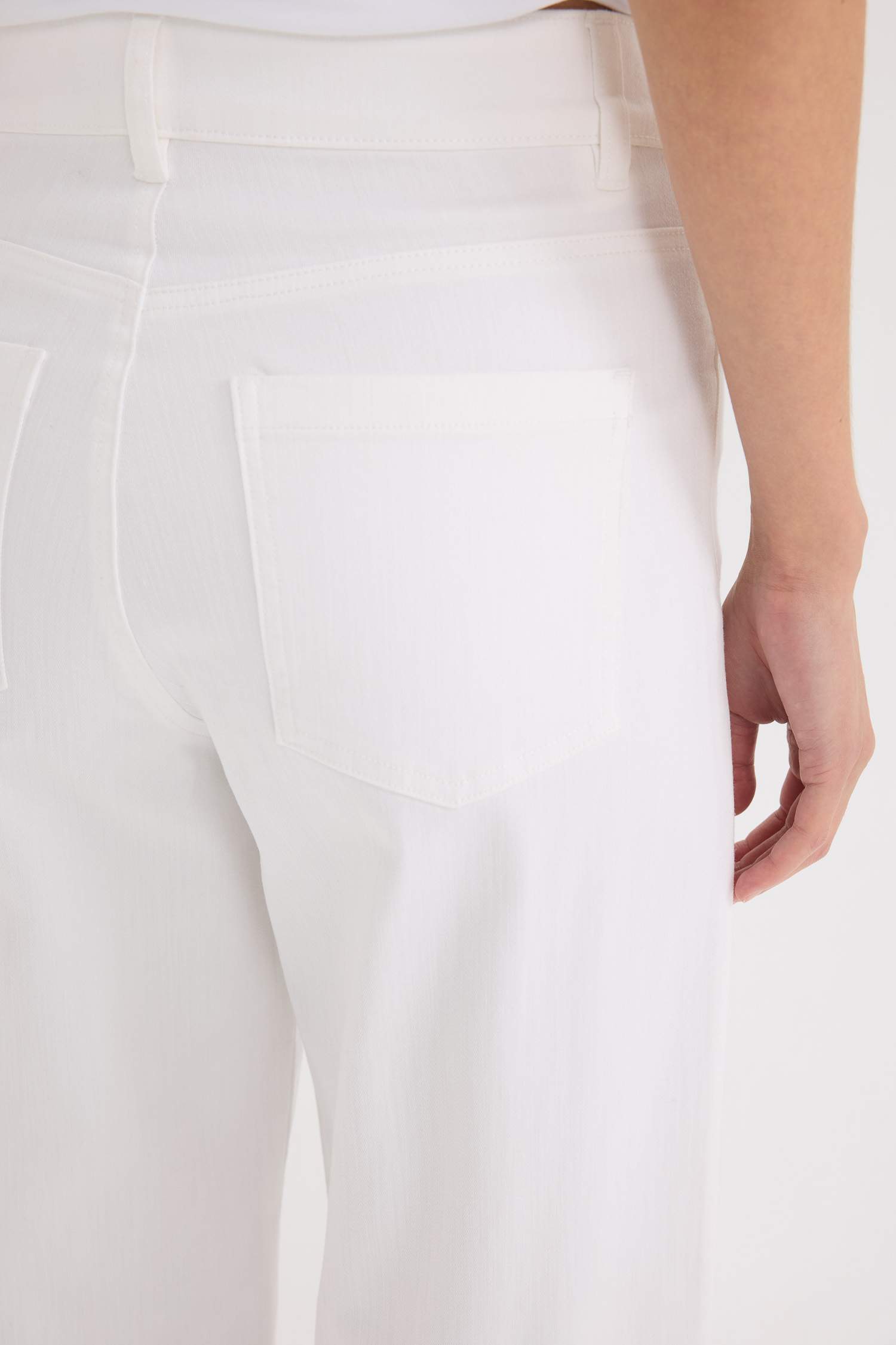 Culotte Fit Wide Leg Gabardine Trousers
