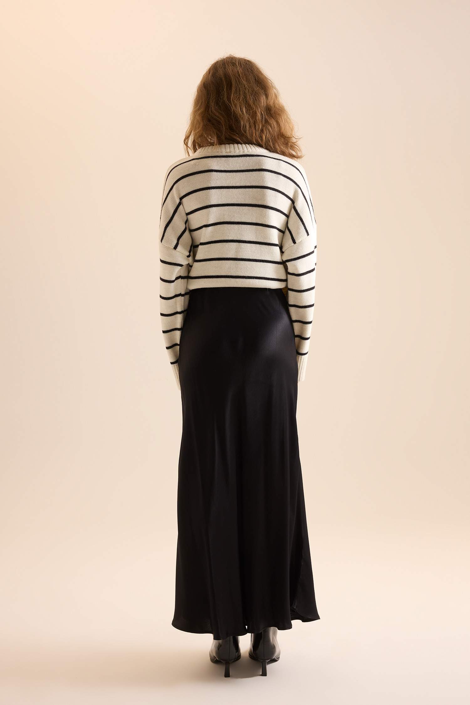 A Kesim Normal Bel Saten Maxi Etek