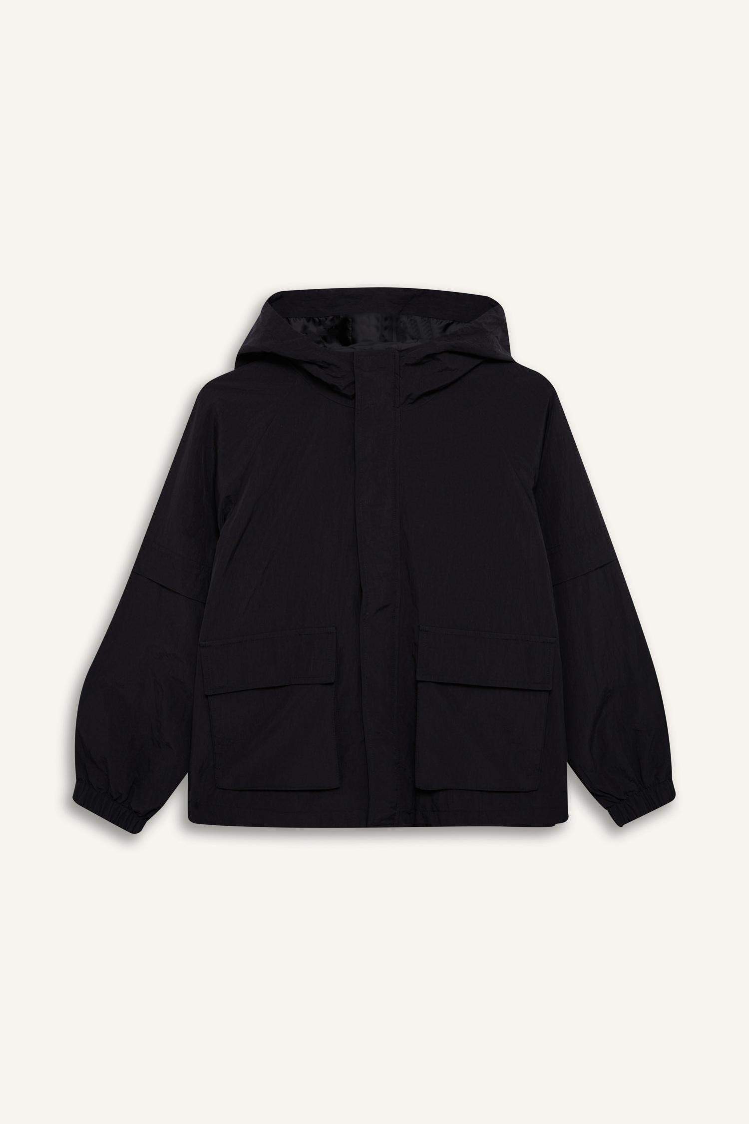 Kız Çocuk Su Geçirmez Kapüşonlu Fermuarlı Çıtçıtlı Cepli Yağmurluk