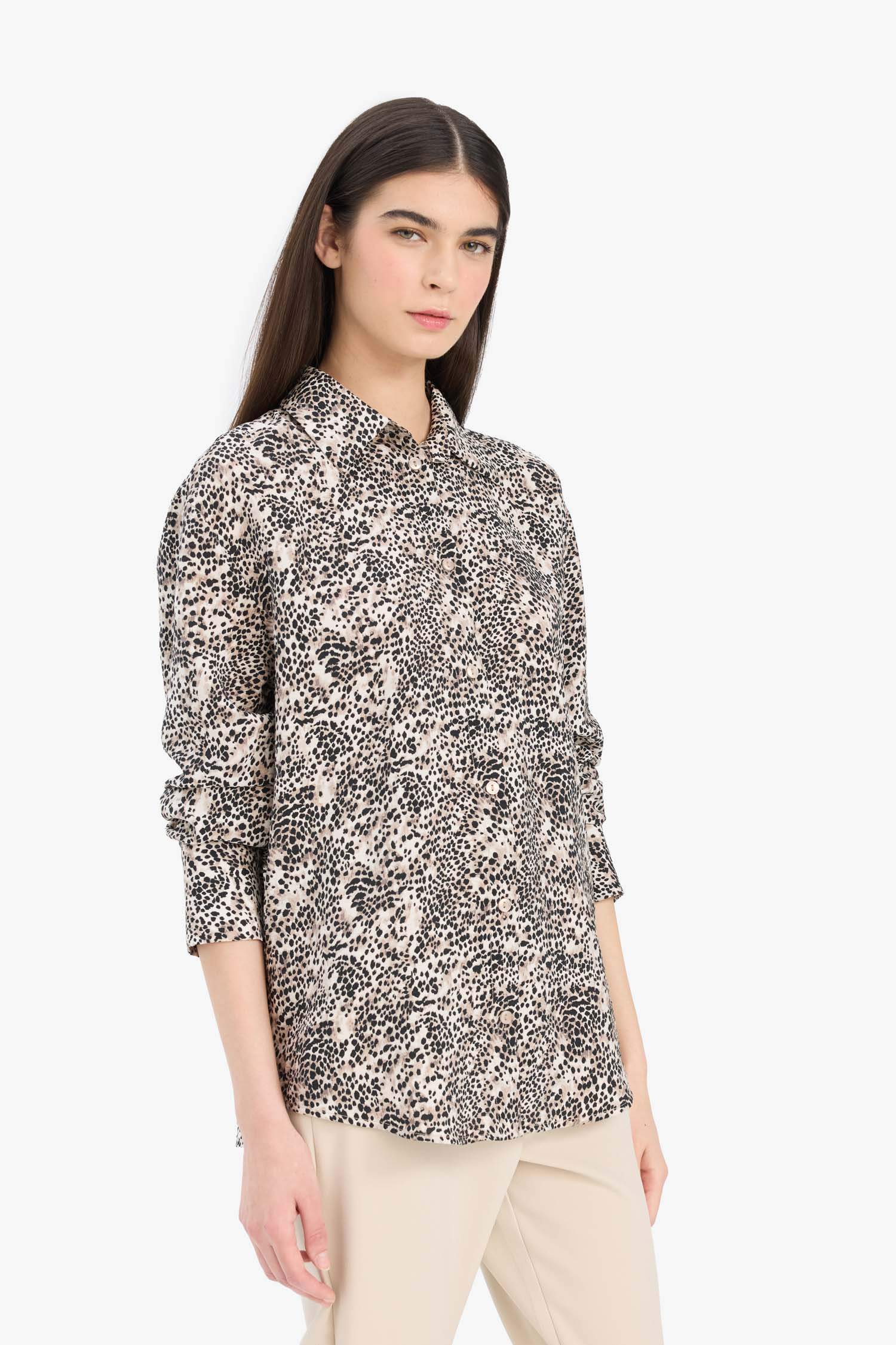 Chemise imprimée à manches longues Coupe régulière