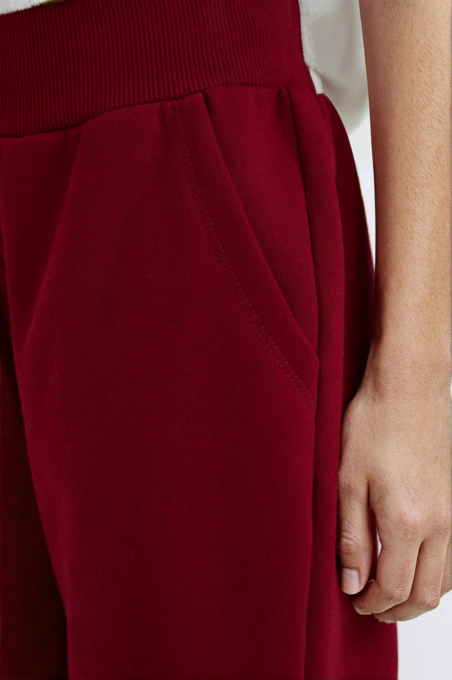 Kız Çocuk Beli Paçası Lastikli Cepli Basic Düz Jogger Eşofman Altı