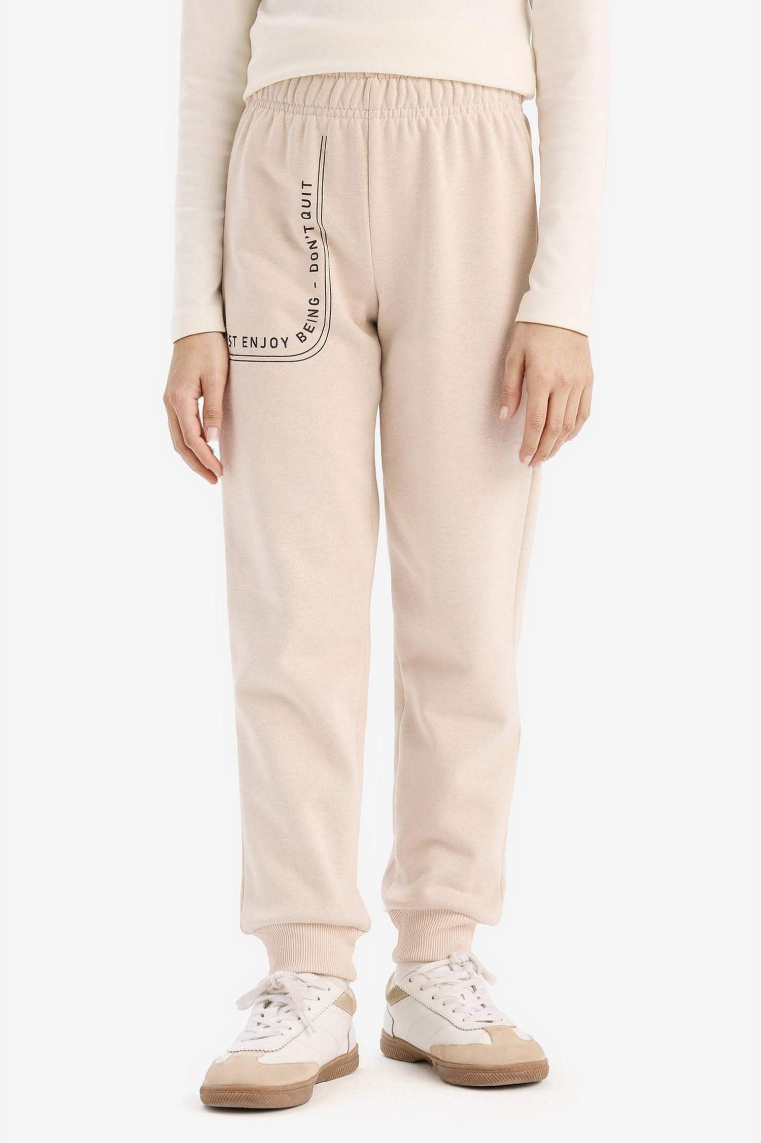 بنطلون بجامة رياضي بناتي جوجر برجل مطاطي