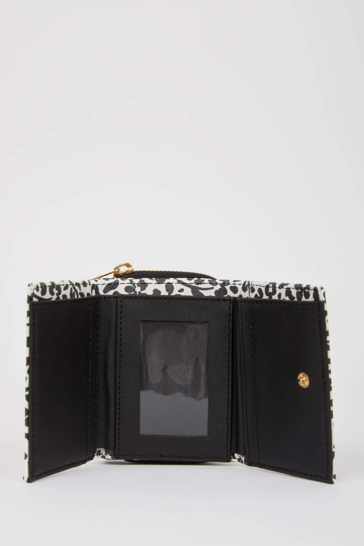 Kadın Leopar Desenli Suni Deri Cüzdan