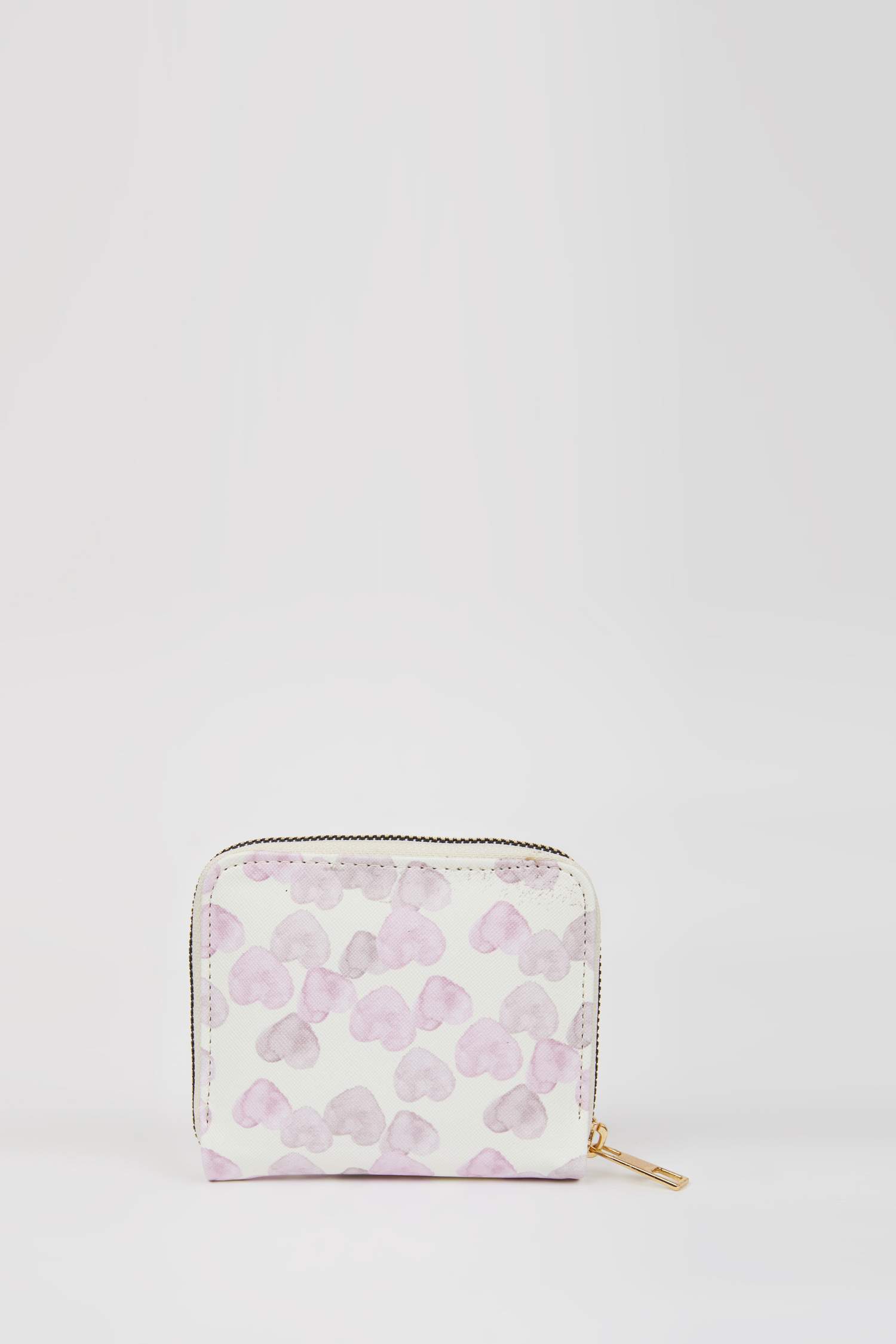 Kadın Kalp Desenli Suni Deri Cüzdan