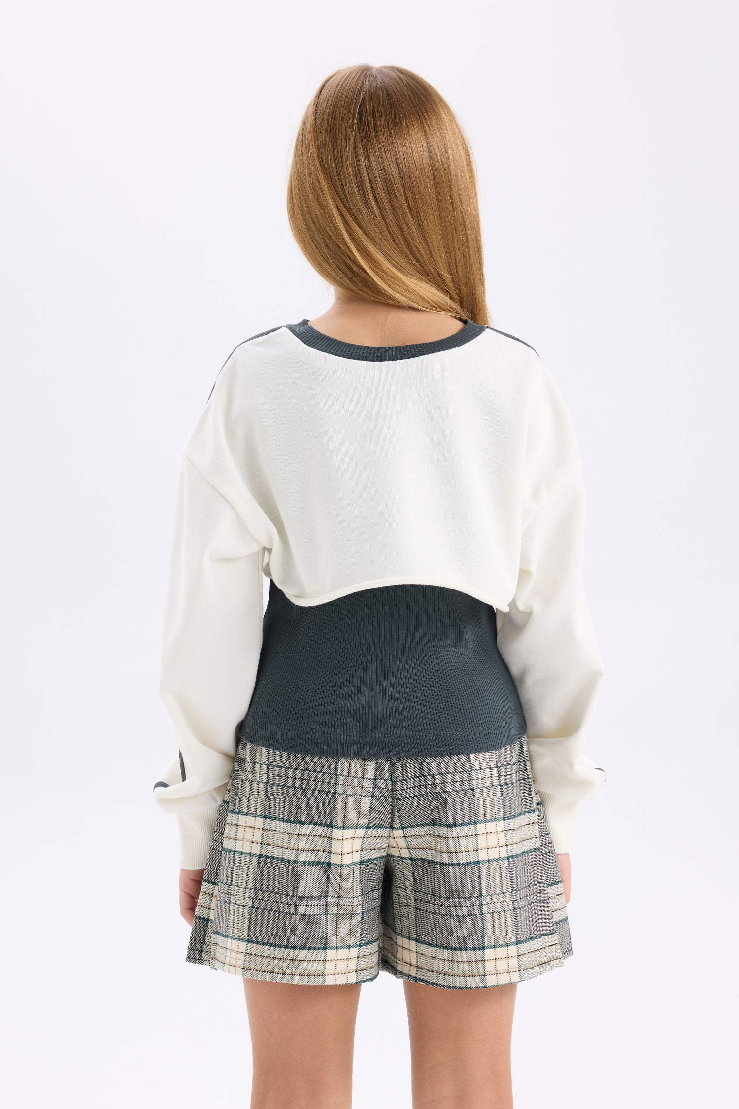 Kız Çocuk Bisiklet Yaka Baskılı Sweatshirt