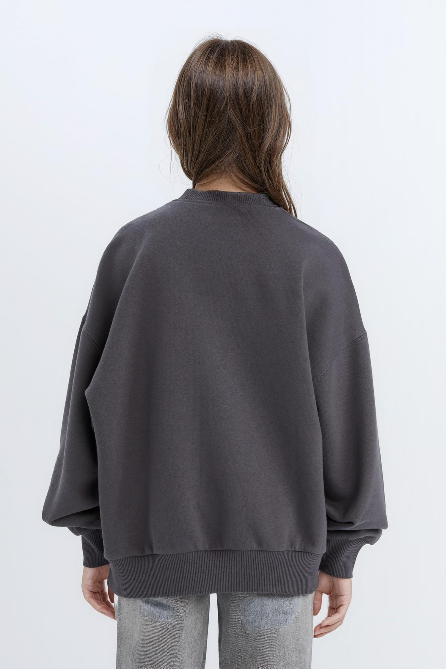 Girl Oversize Fit Crew Neck Printed Sweatshirt