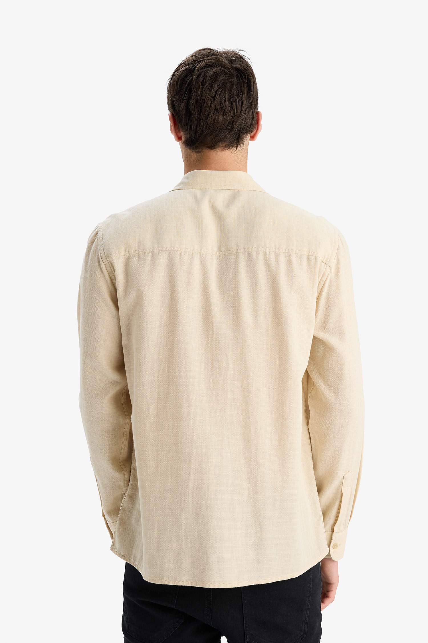 Chemise en coton manches longues Coupe régulière