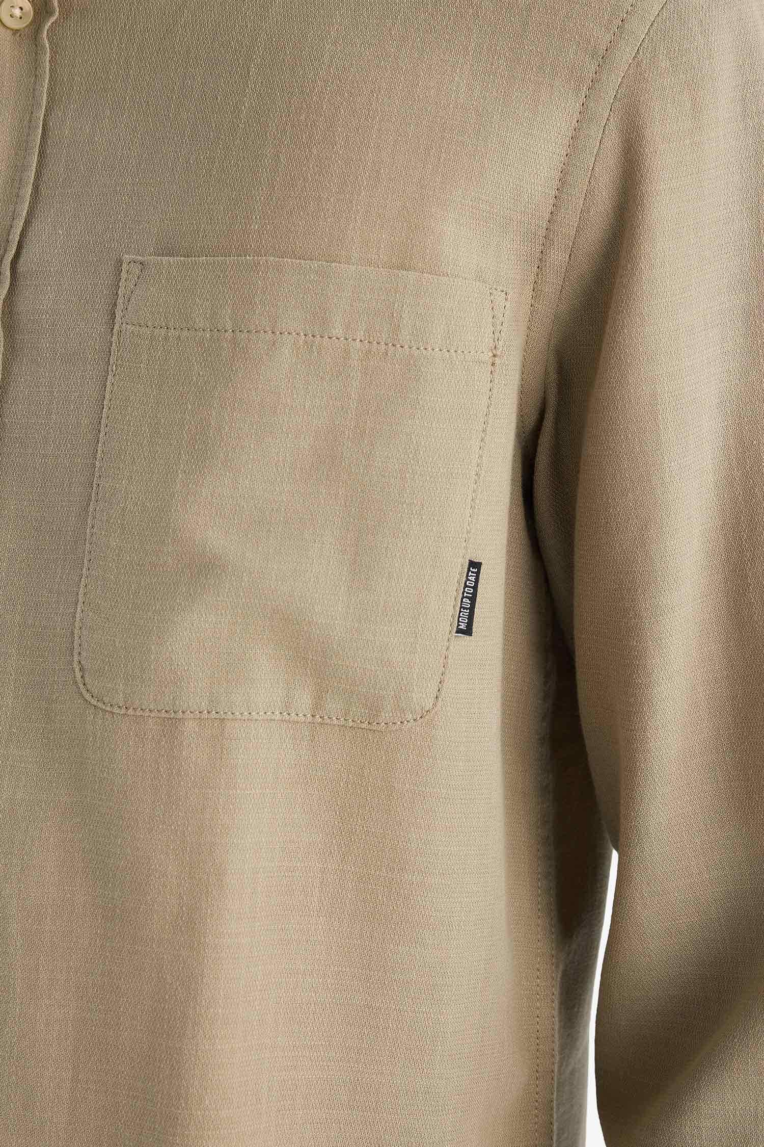 Рубашка с длинным рукавом свободного кроя из хлопка