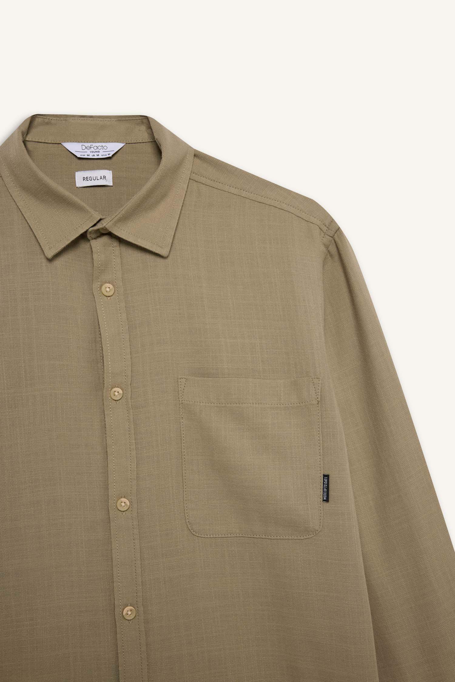 Рубашка с длинным рукавом свободного кроя из хлопка