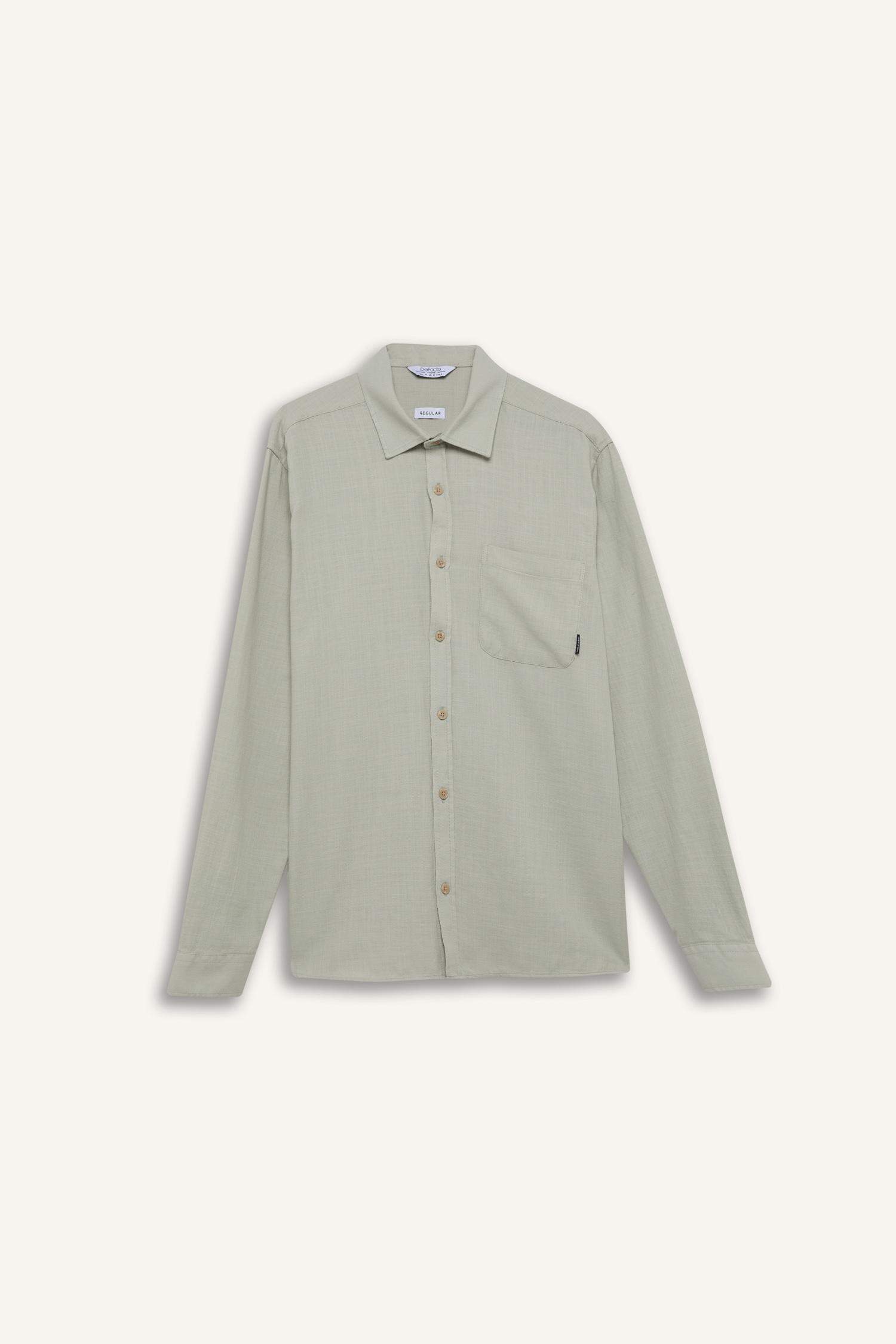 قميص قطن قصة عادية بكم طويل