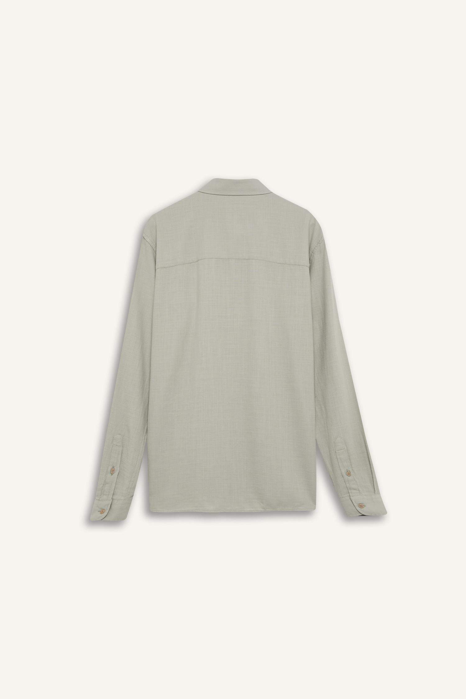 قميص قطن قصة عادية بكم طويل