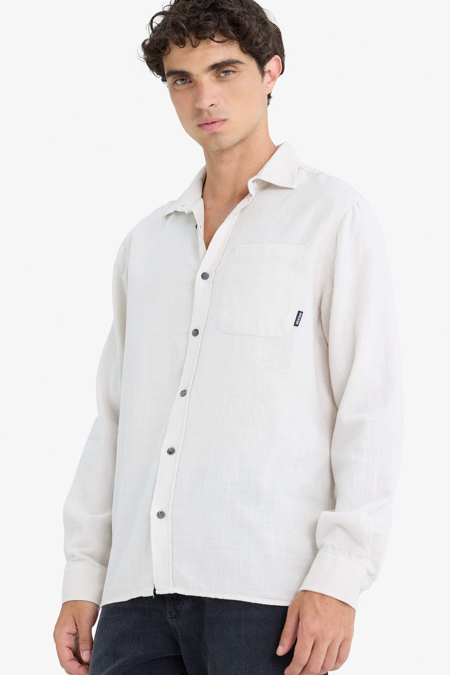 قميص ردن طويل قطن قصة عادية