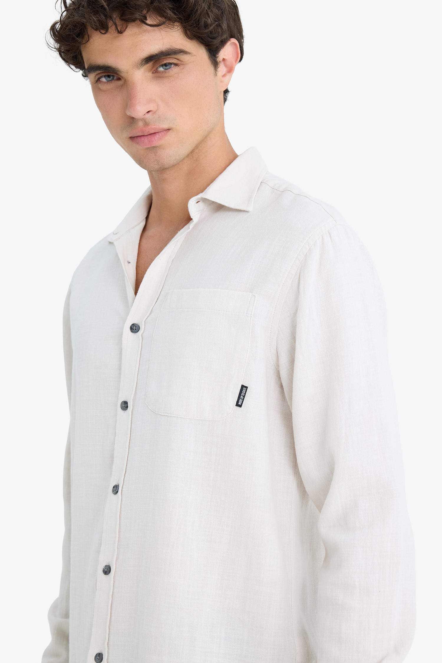 قميص ردن طويل قطن قصة عادية