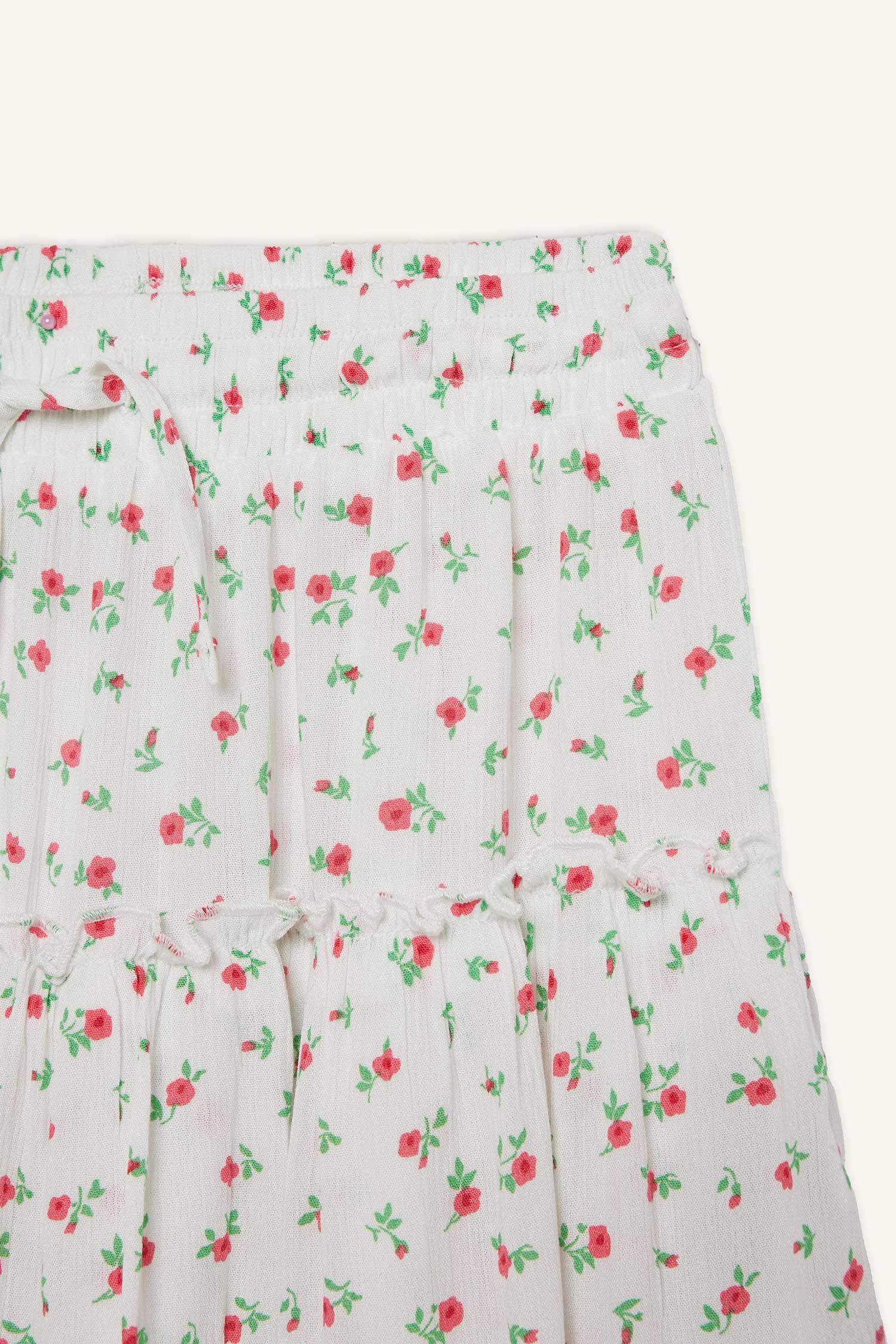 гүлді қысқа ұзындық Тоқылған юбка