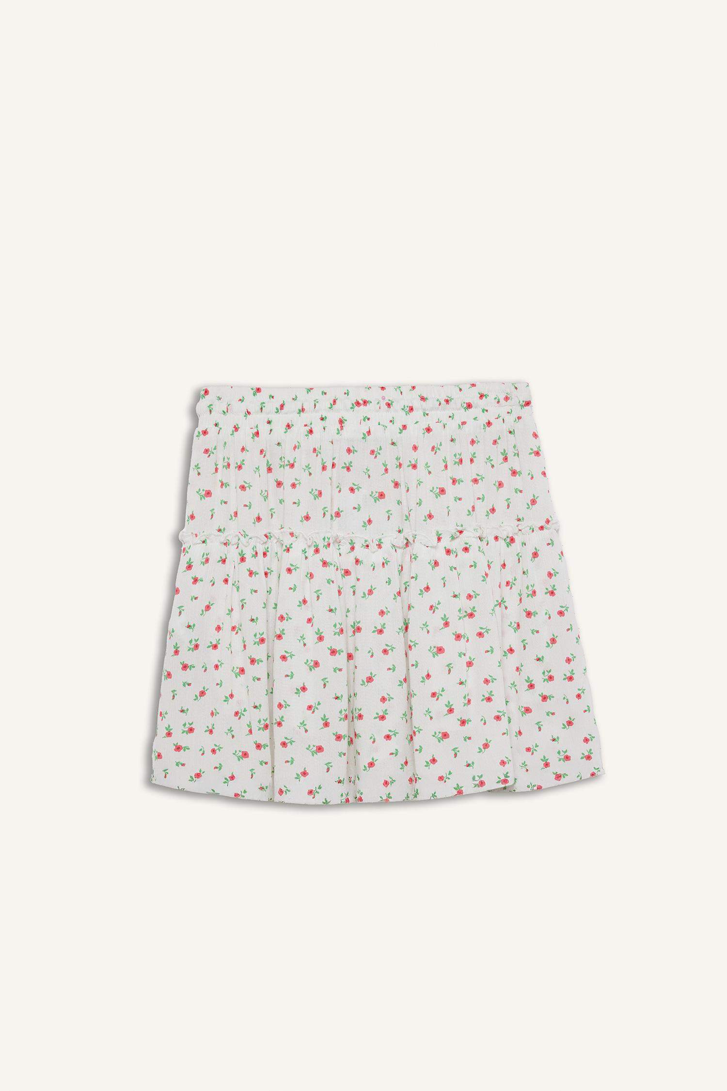 гүлді қысқа ұзындық Тоқылған юбка