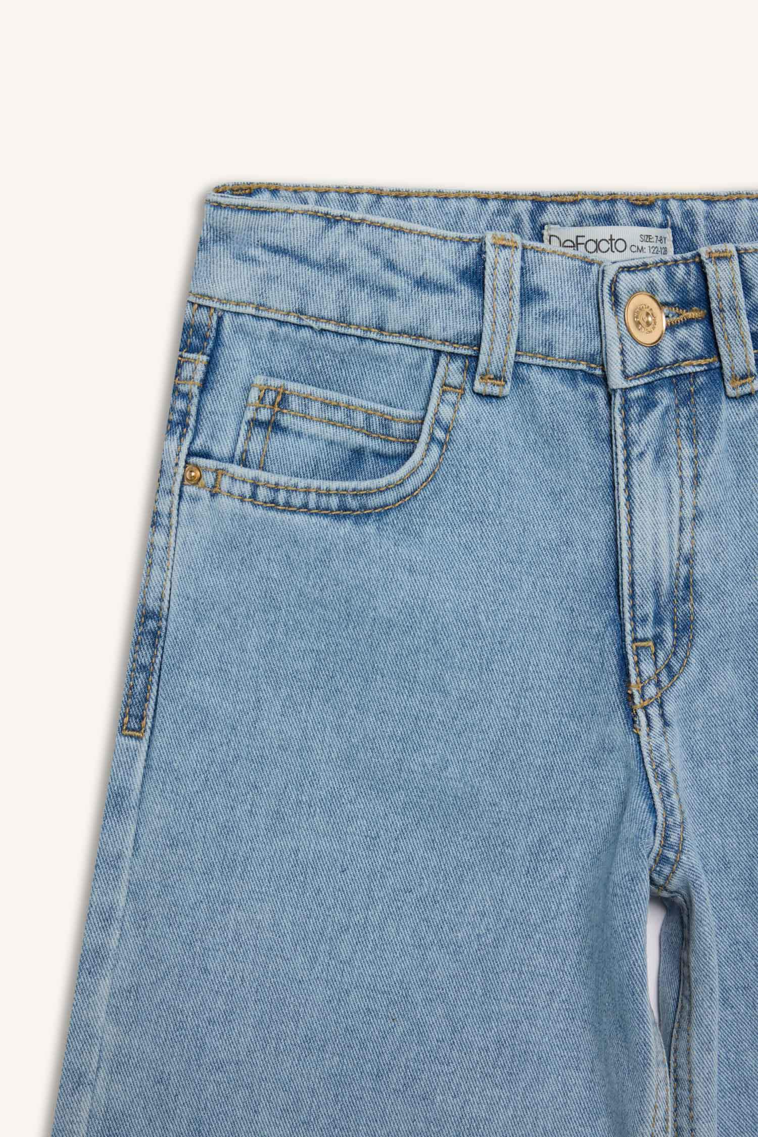 سروال جينز بنات واسع