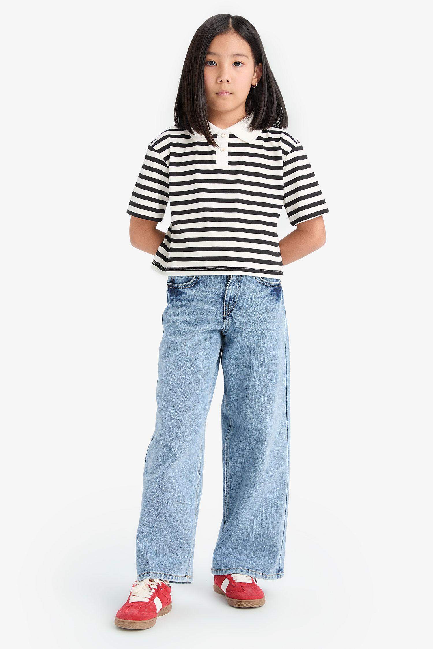 Kız Çocuk Wide Leg Geniş Paça Jean Pantolon