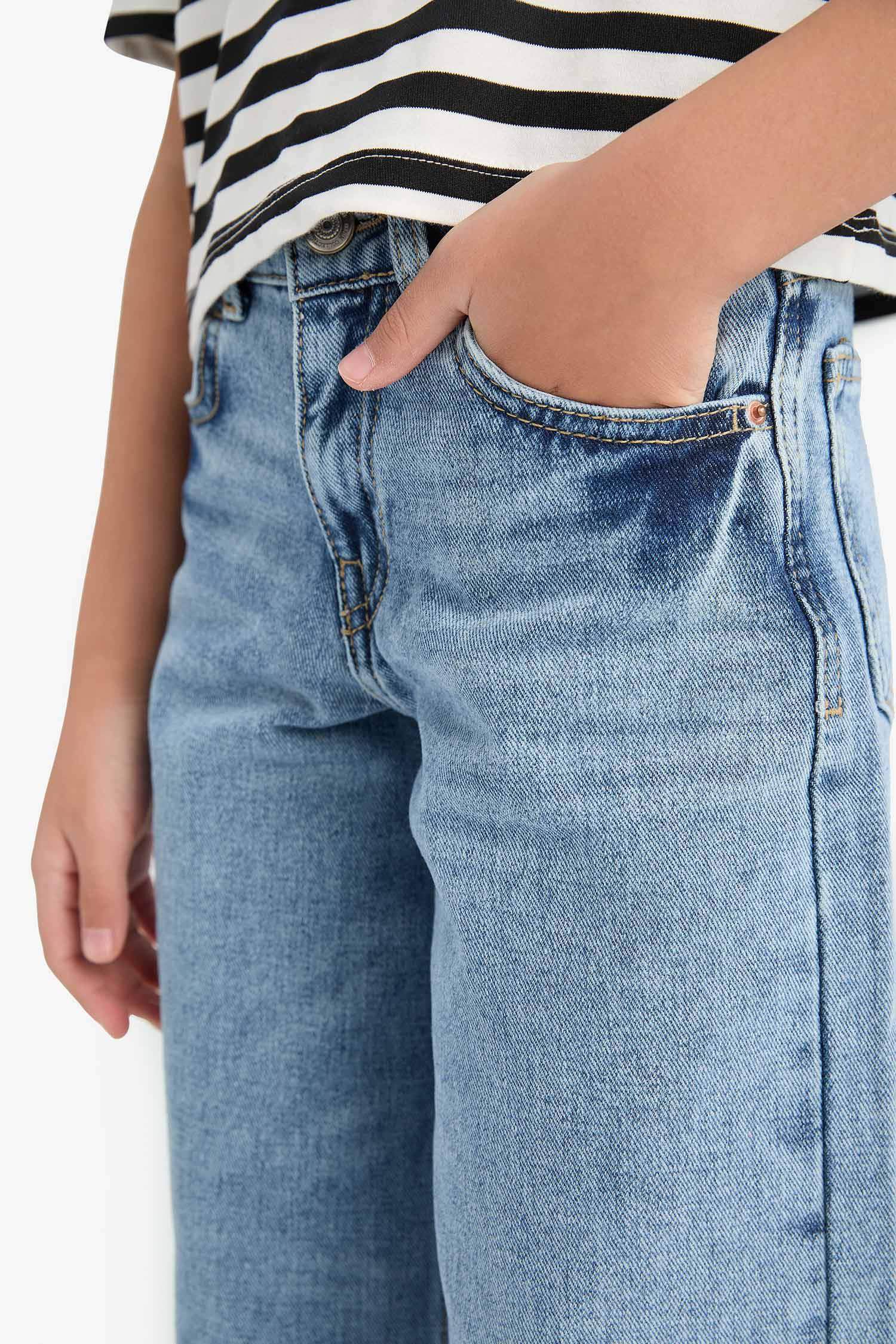 Kız Çocuk Wide Leg Geniş Paça Jean Pantolon