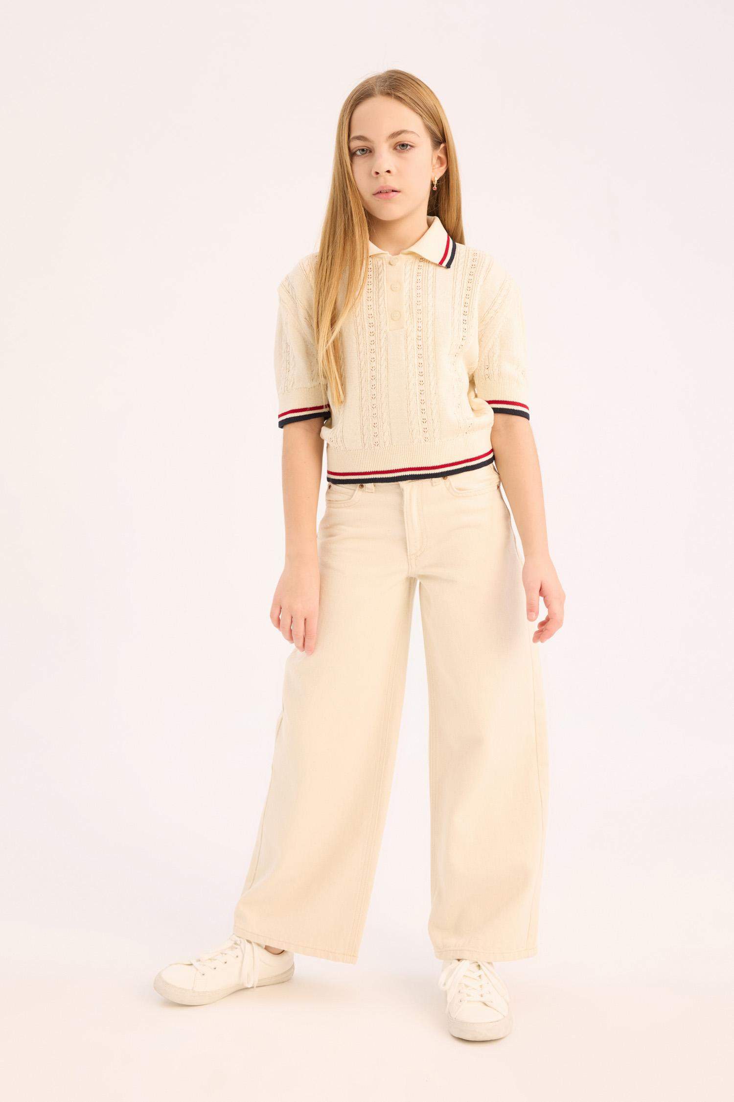 Pantalon large en coton pour fille