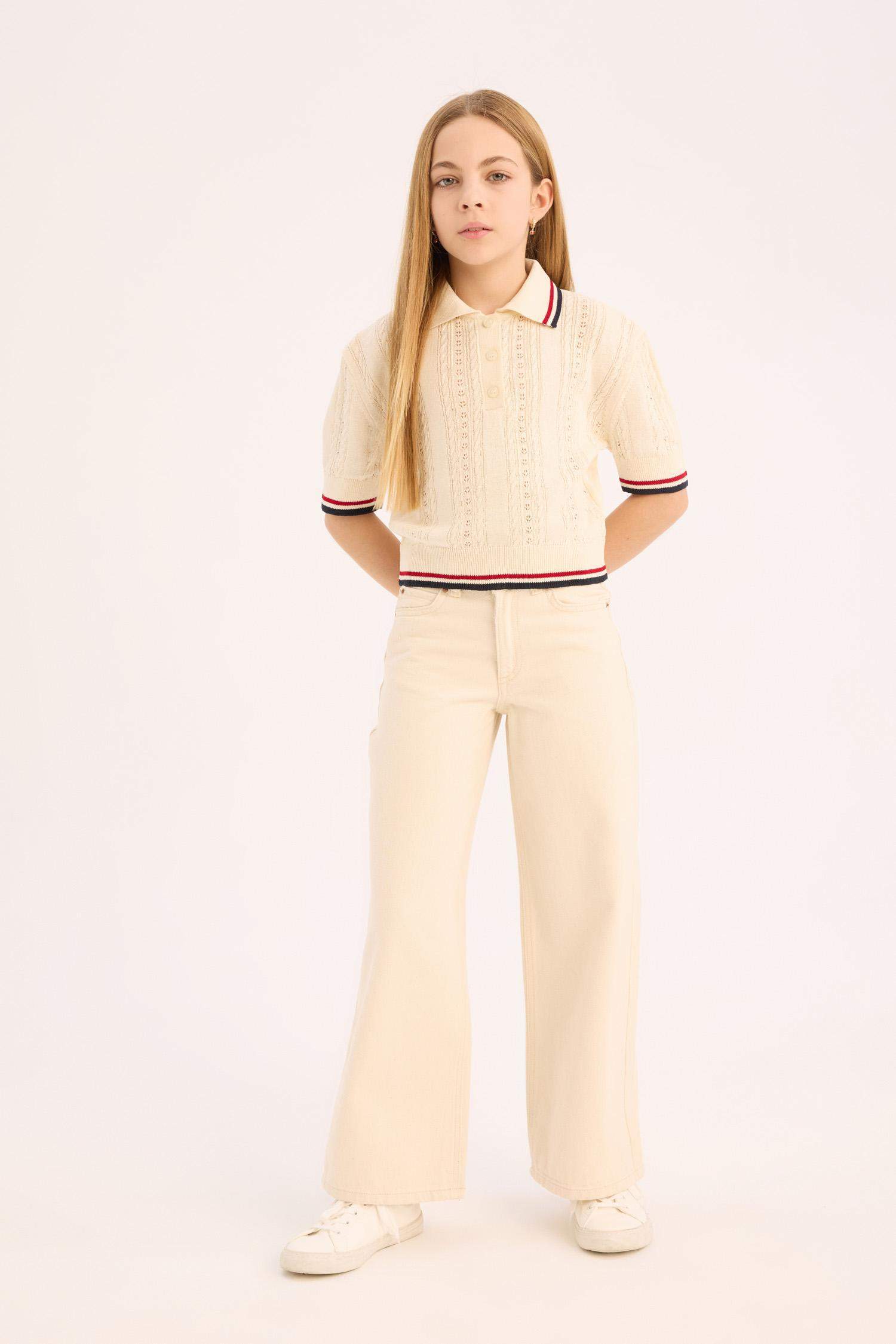 Pantalon large en coton pour fille