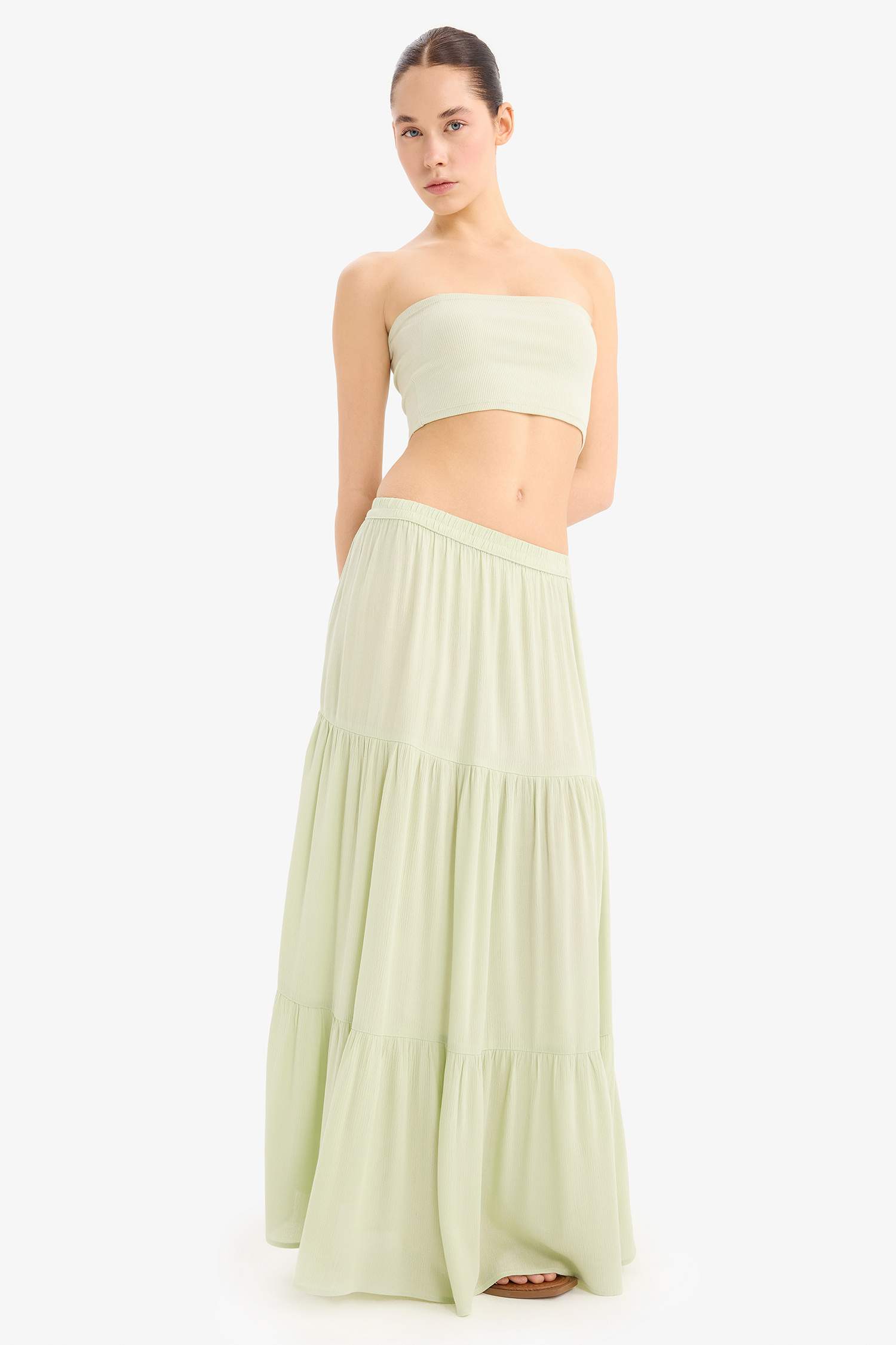 А-силуэт длинная юбка из вискозы с подкладкой