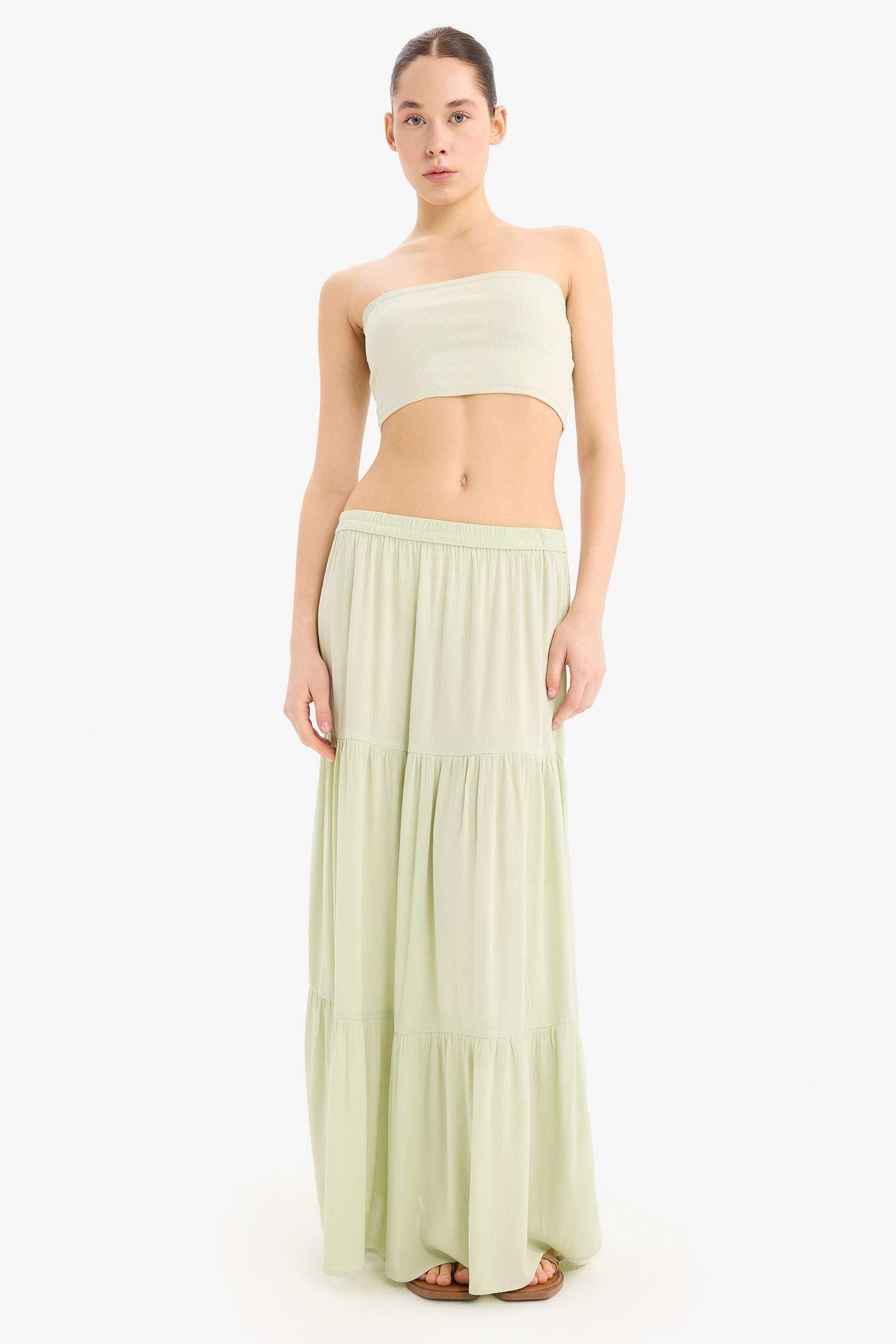 А-силуэт длинная юбка из вискозы с подкладкой