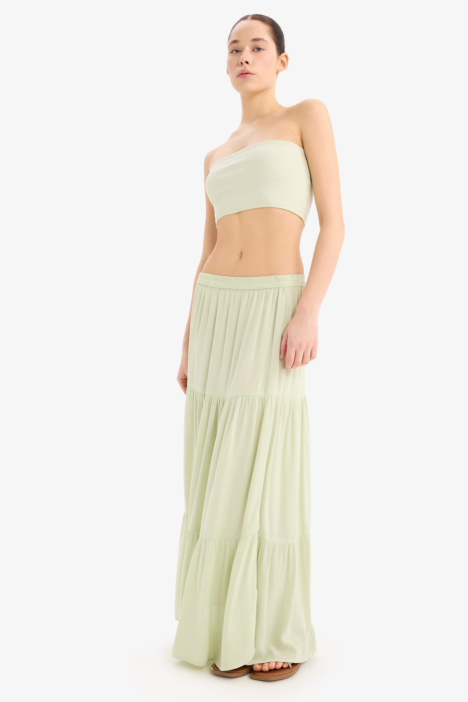 А-силуэт длинная юбка из вискозы с подкладкой