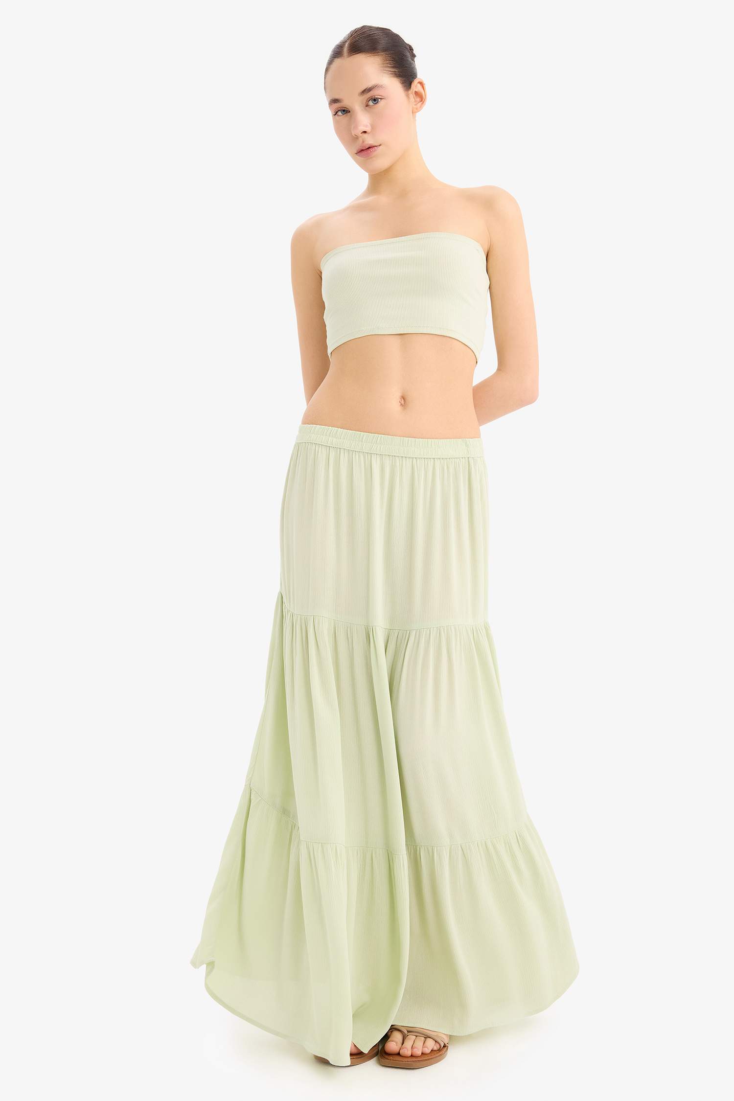 А-силуэт длинная юбка из вискозы с подкладкой