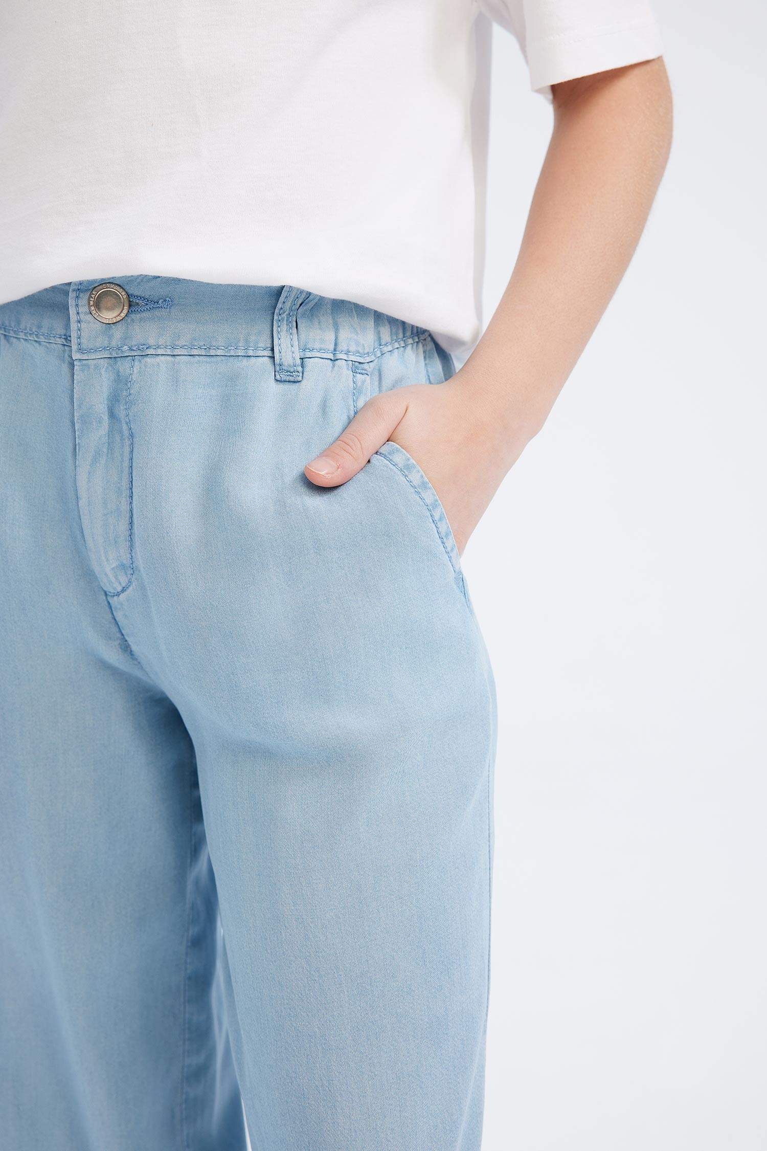 Қыздарға кең аяқ деним Шалбар