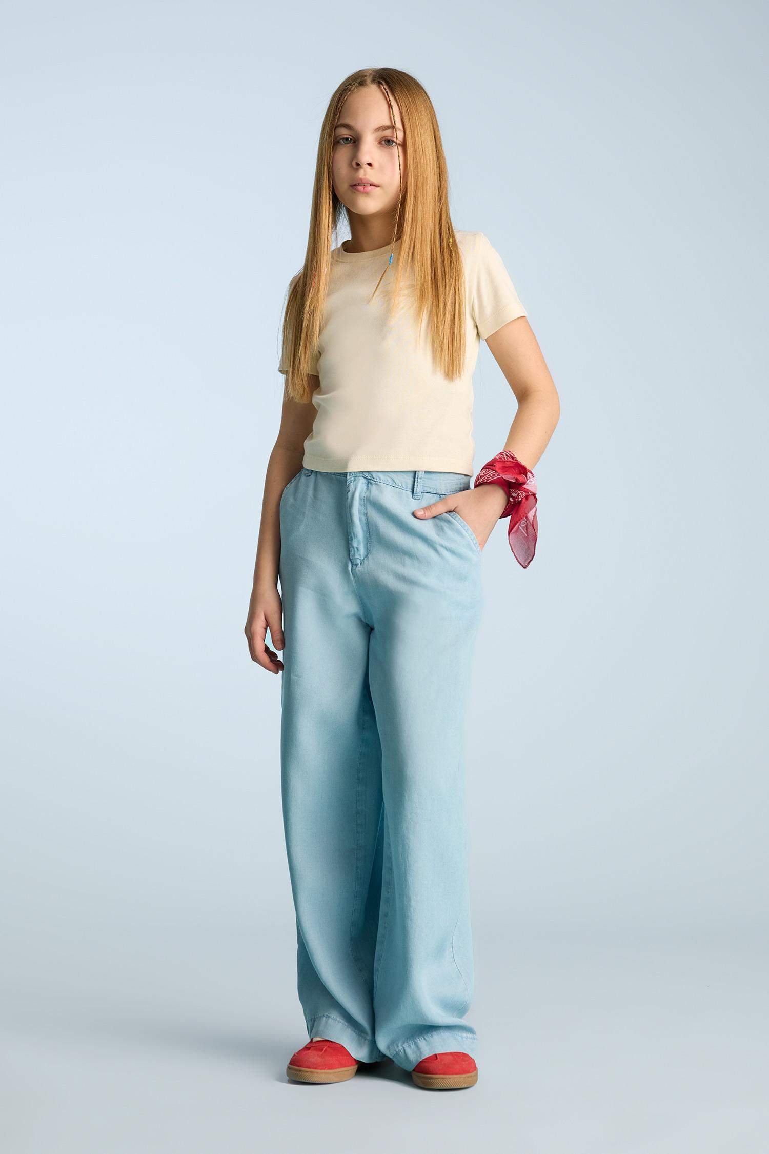 Kız Çocuk Wide Leg Geniş Paça Jean Pantolon