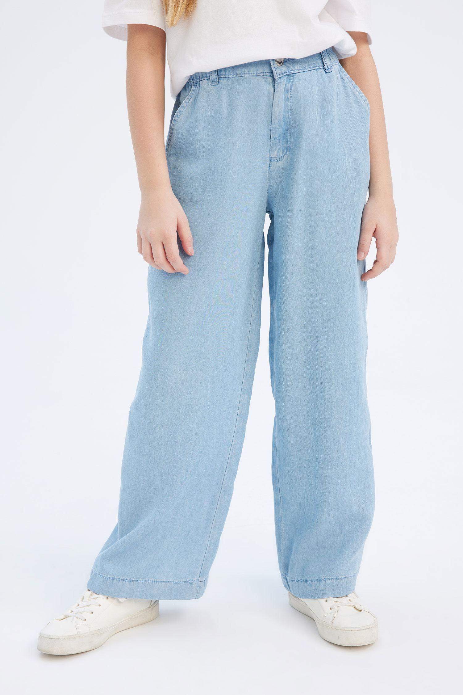 Kız Çocuk Wide Leg Geniş Paça Jean Pantolon