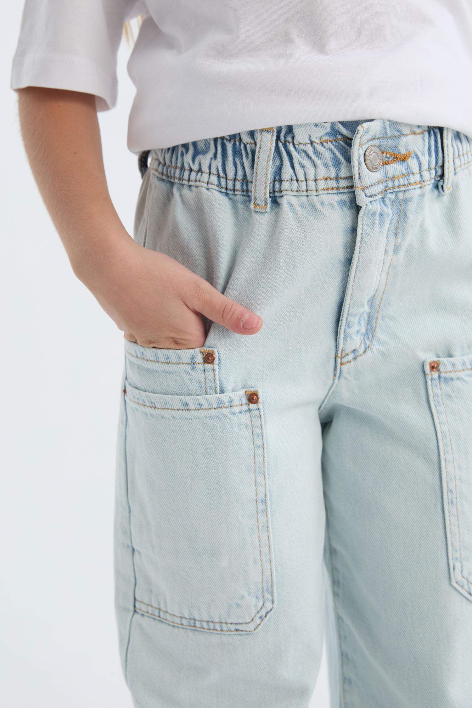 Pantalon cargo en coton à jambes larges pour fille