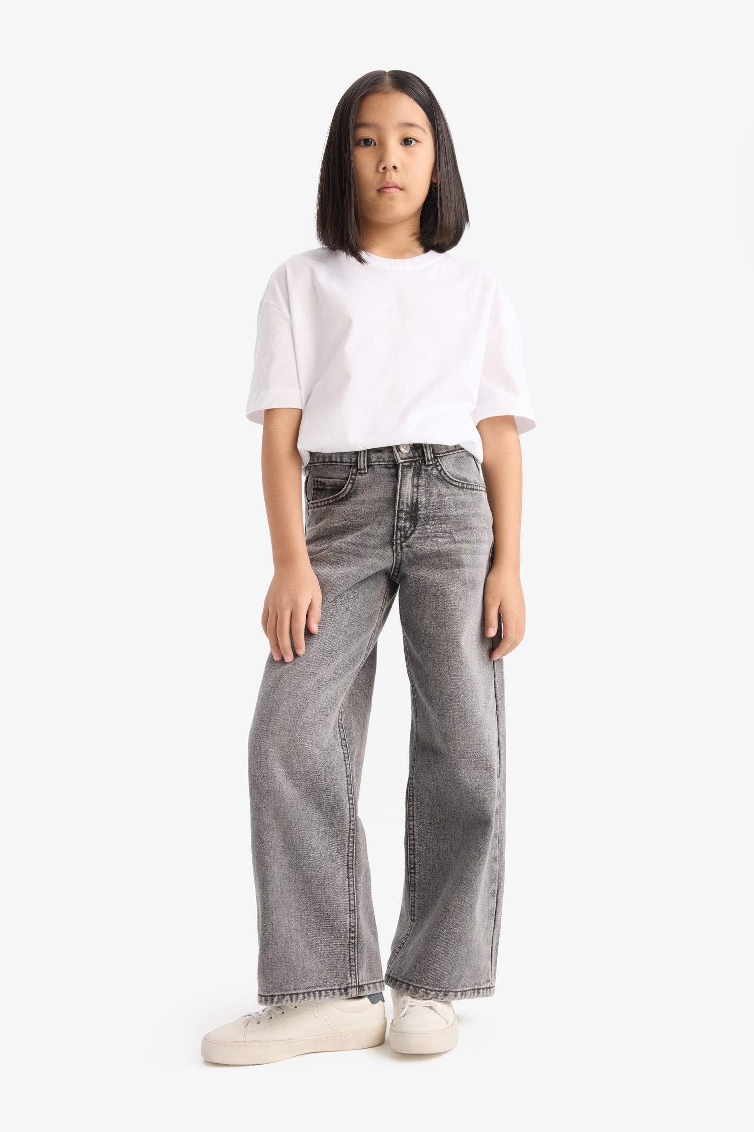 Kız Çocuk Wide Leg Geniş Paça Jean Pantolon