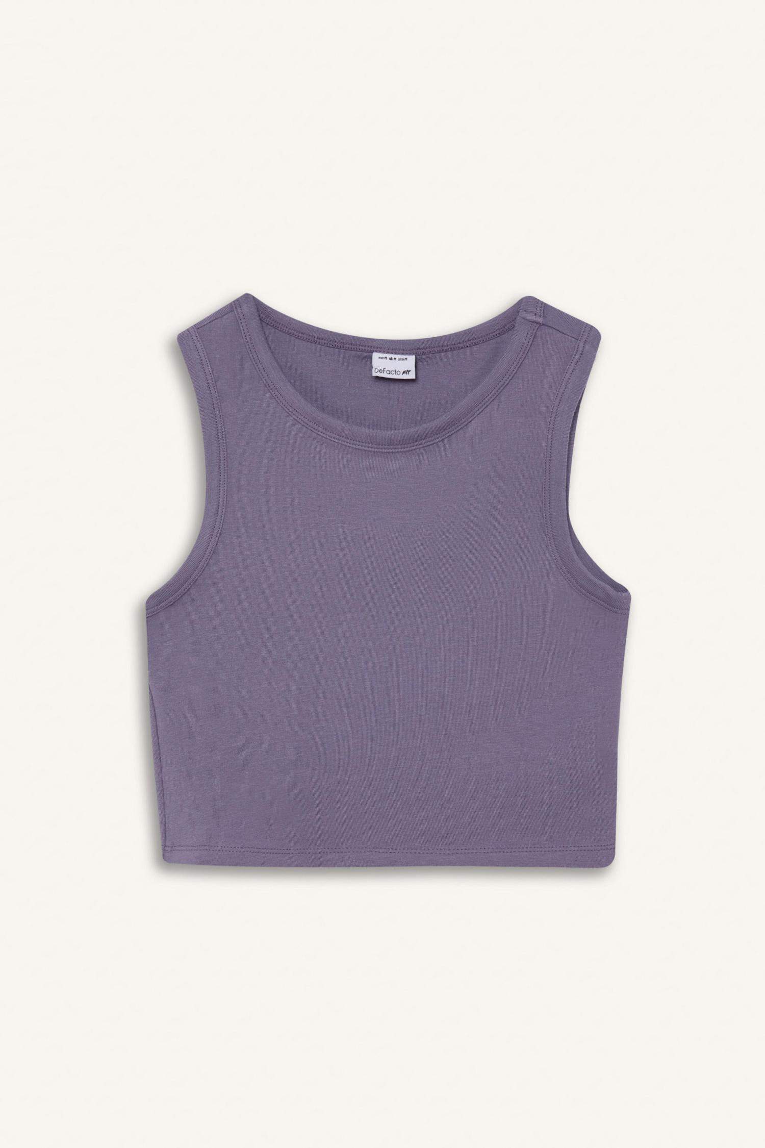 تي شيرت كت رياضي قصة عادية بدون كم من DeFactoFit