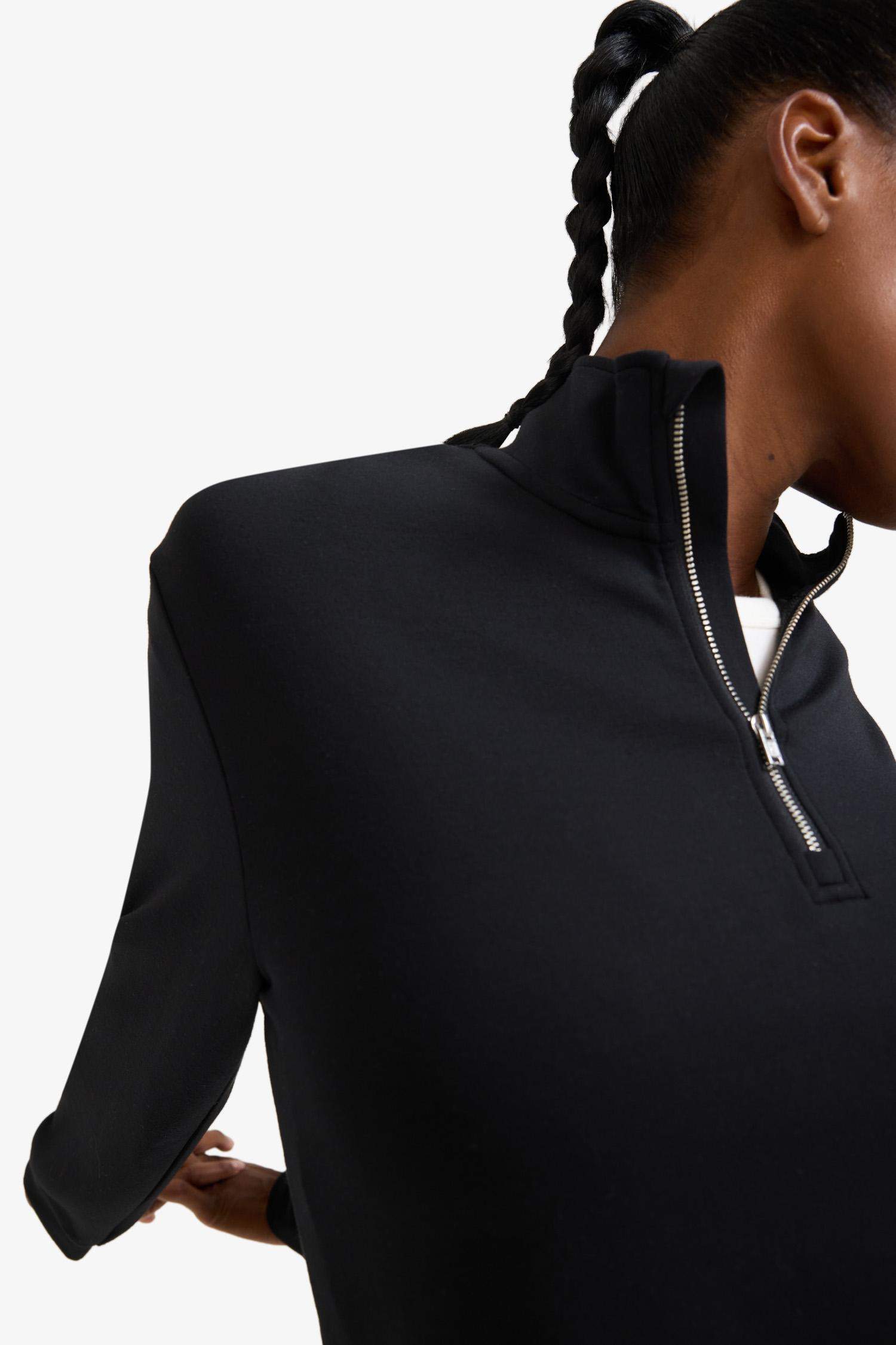 DeFactoFit Oversize Geniş Kalıp Yarım Fermuarlı Dik Yaka Modal Sweatshirt