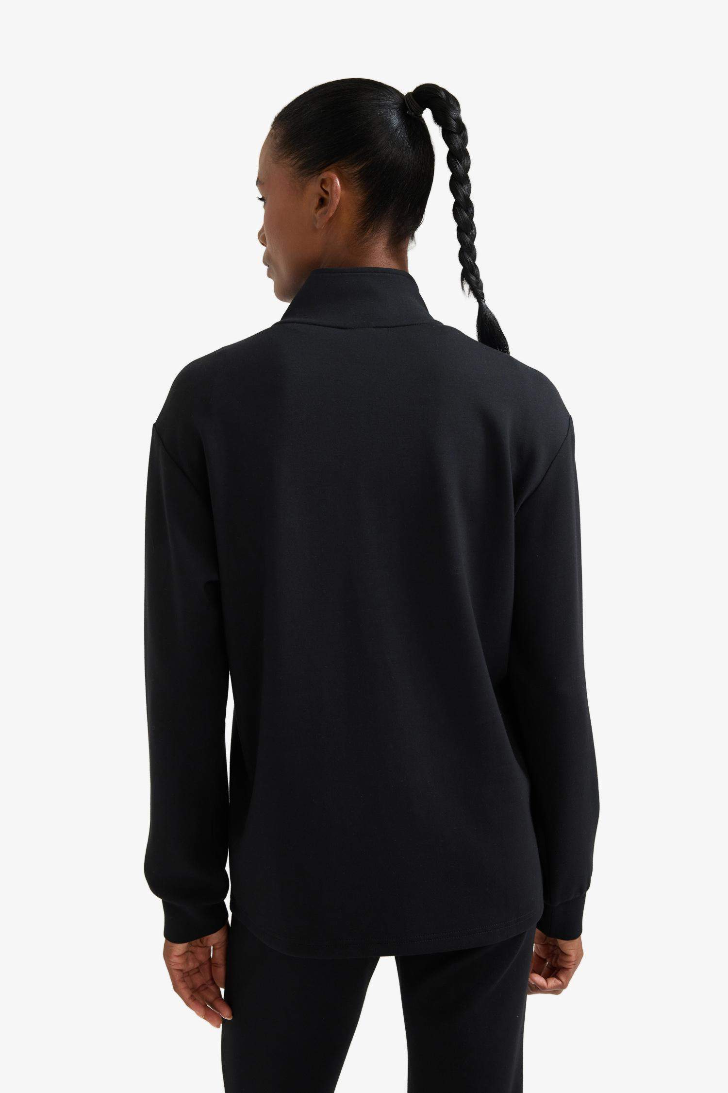 DeFactoFit Oversize Geniş Kalıp Yarım Fermuarlı Dik Yaka Modal Sweatshirt