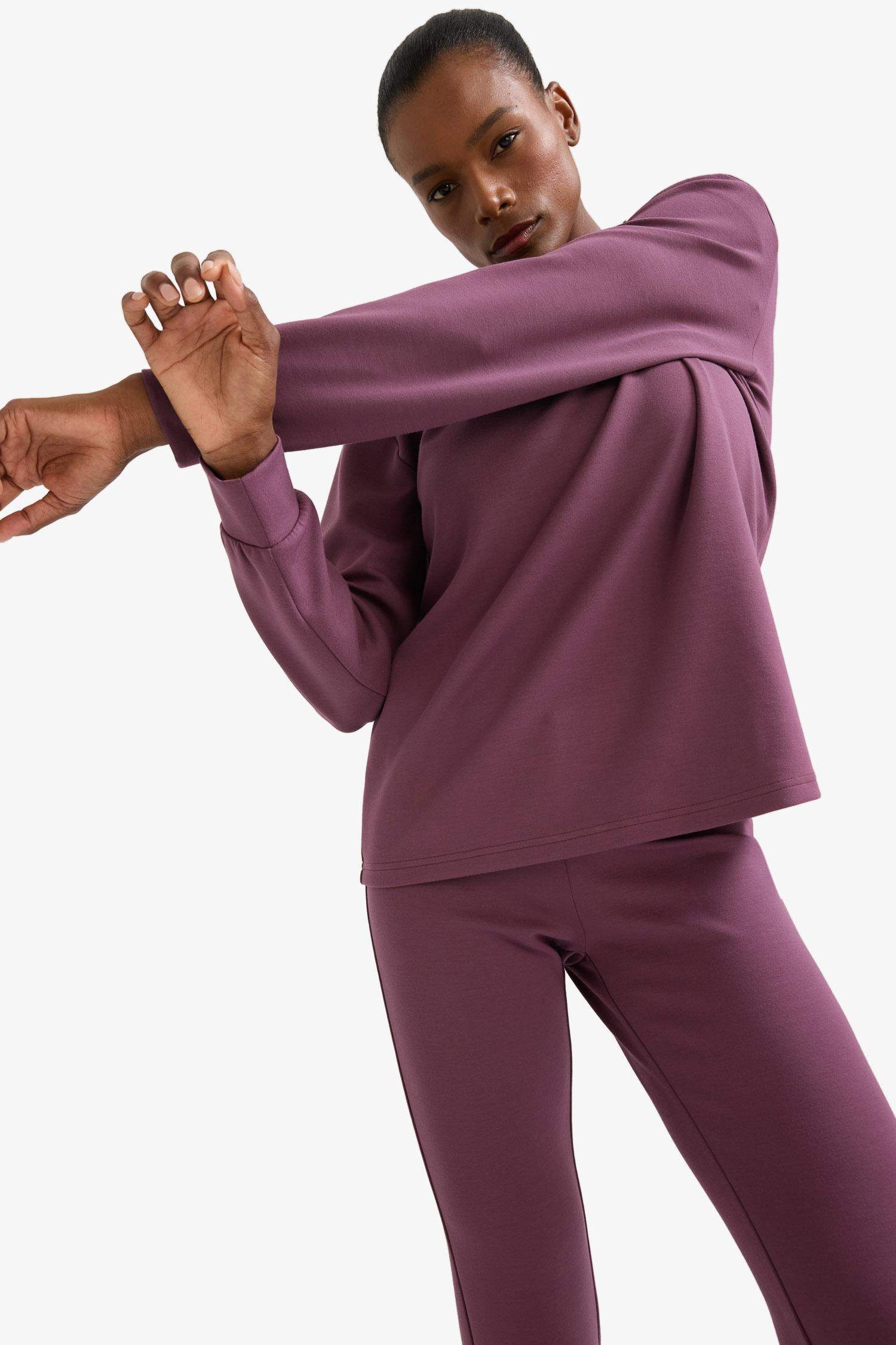 DeFactoFit Oversize Geniş Kalıp Yarım Fermuarlı Dik Yaka Modal Sweatshirt