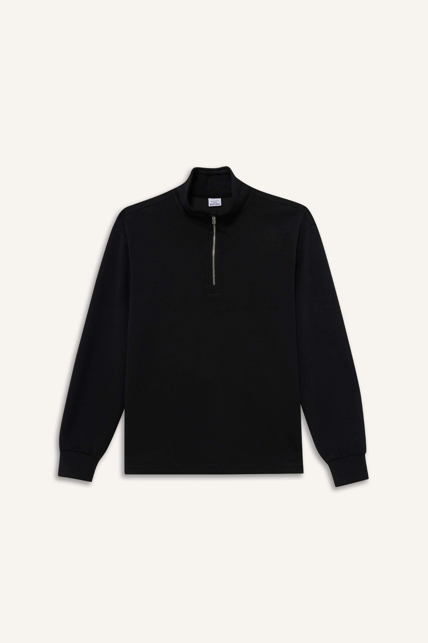 سويت شيرت اوفر سايز بنصف سحاب