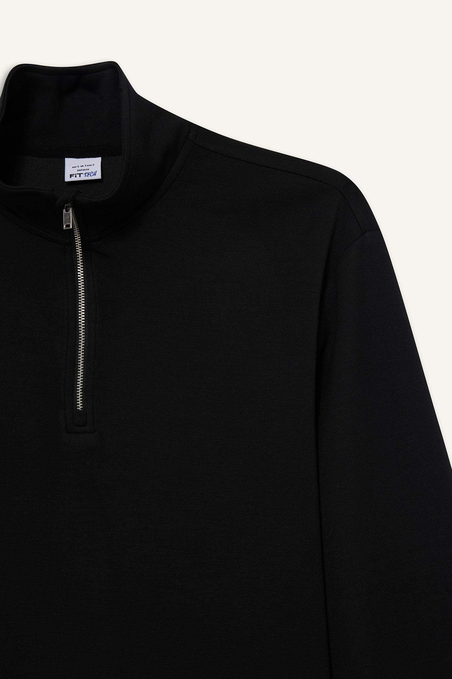 سويت شيرت اوفر سايز بنصف سحاب