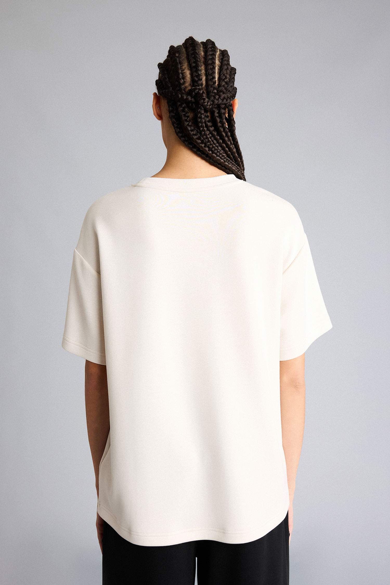 Oversize Geniş Kalıp Bisiklet Yaka Modal Kısa Kollu Tişört