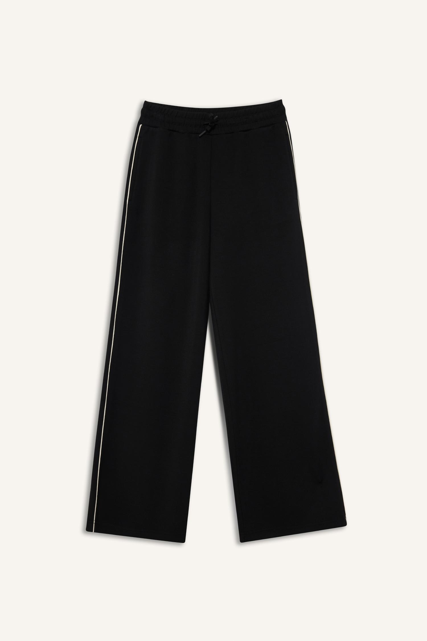 DeFacto Ultra Yumuşak Wide Leg Geniş Paça Standart Boy Modal Sporcu Pantolon görsel 5